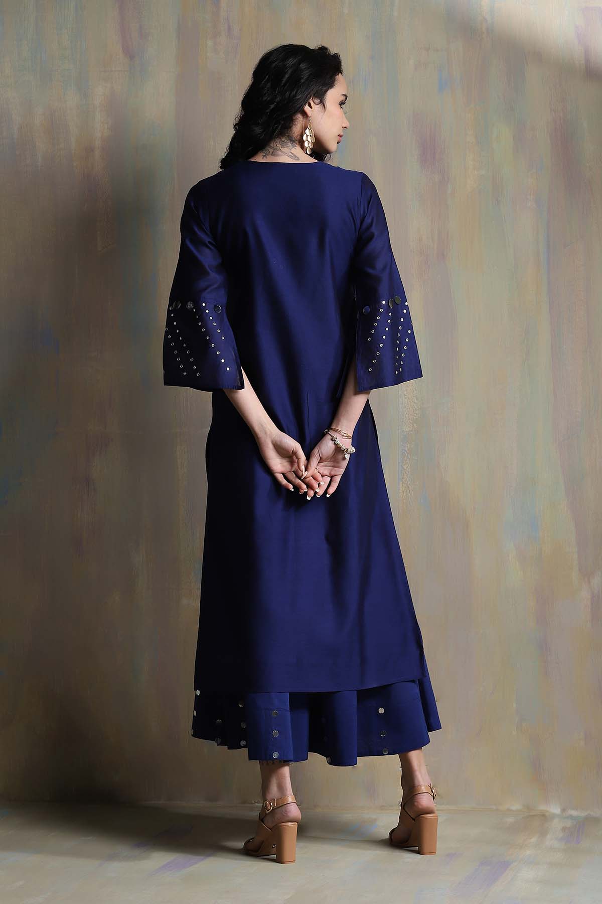 Blue Bell Sleeves Kurta Set