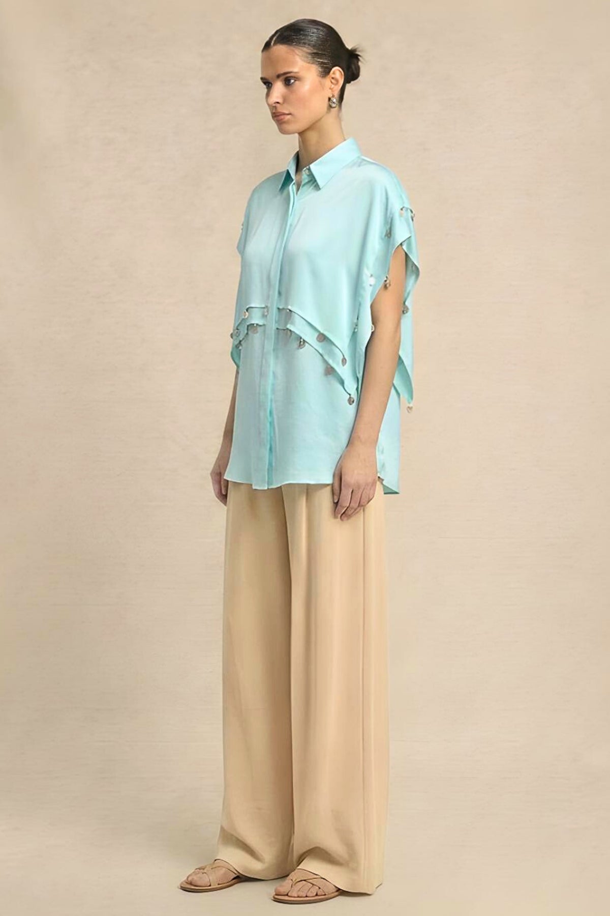 Blue Bemberg Coin Flap Shirt