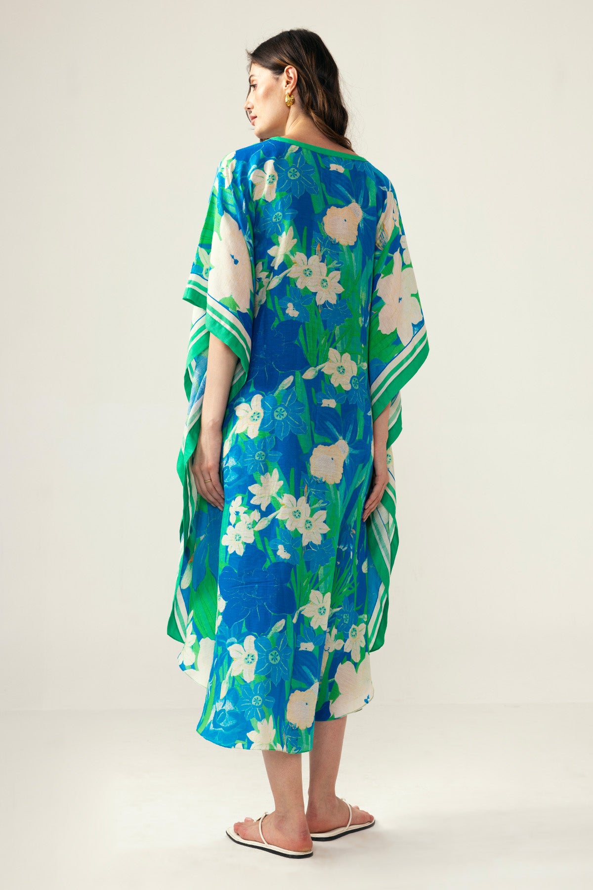 Blue Botanical Printed Kaftan