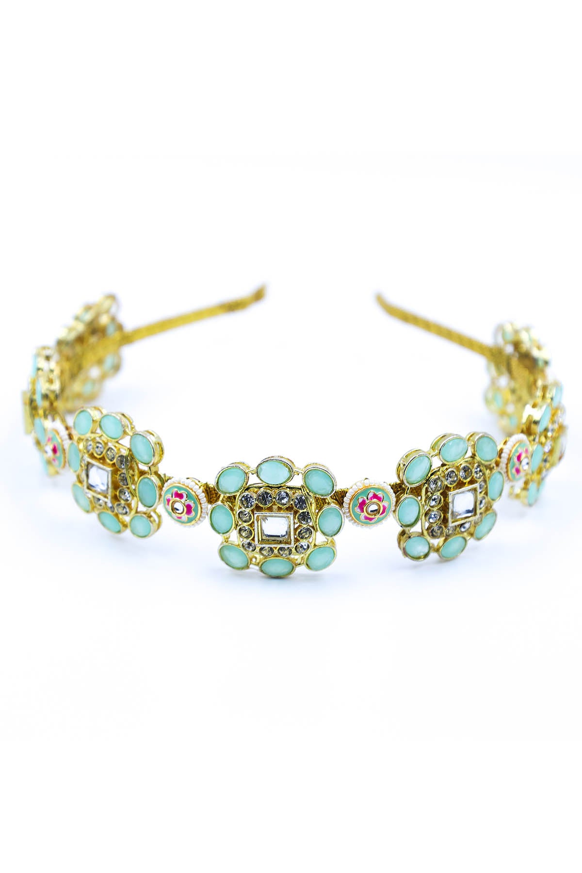 Blue Broach Embellished Hairband