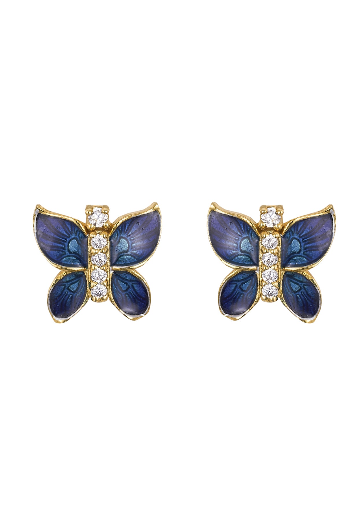 Blue Butterfly Diamond Studs