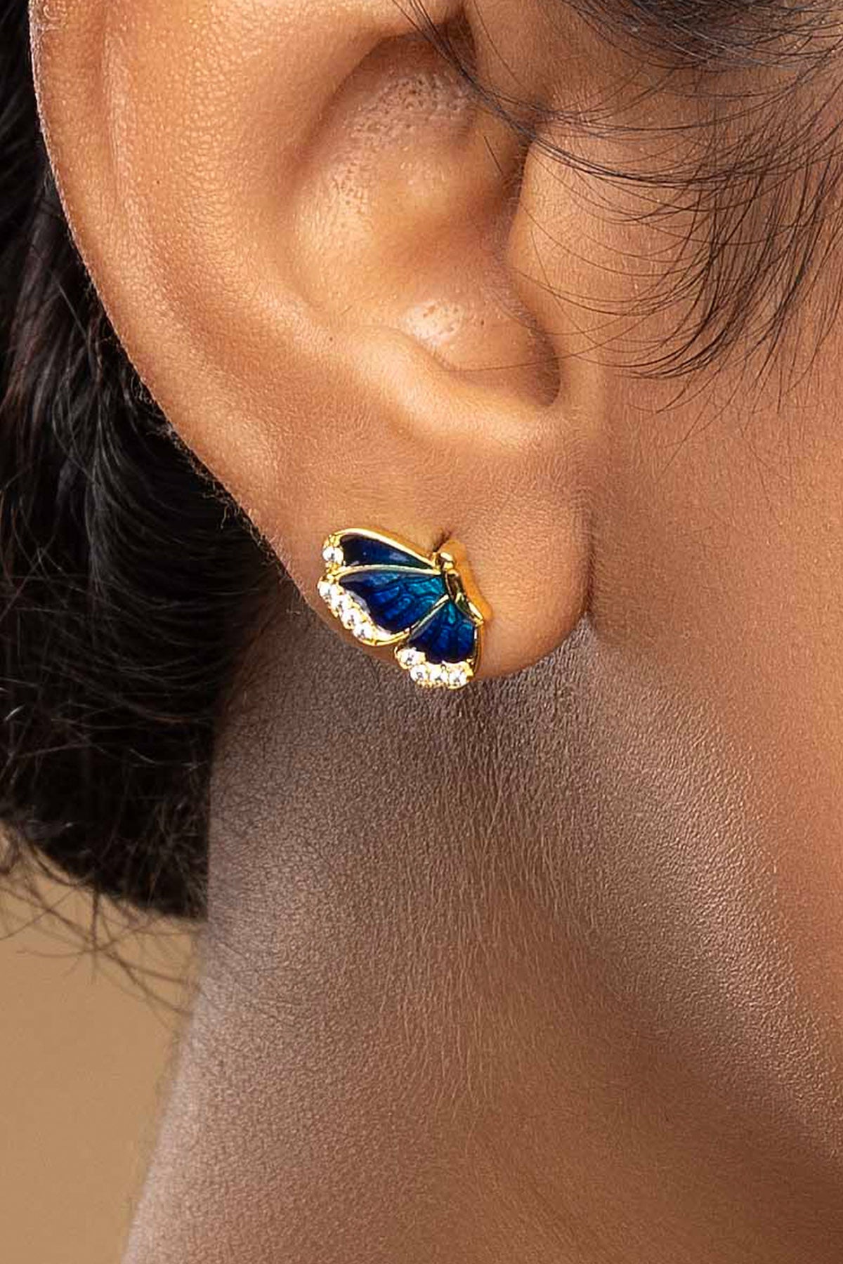 Buy Blue Butterfly Embellished Stud for women by Sica online available at scrollnshops