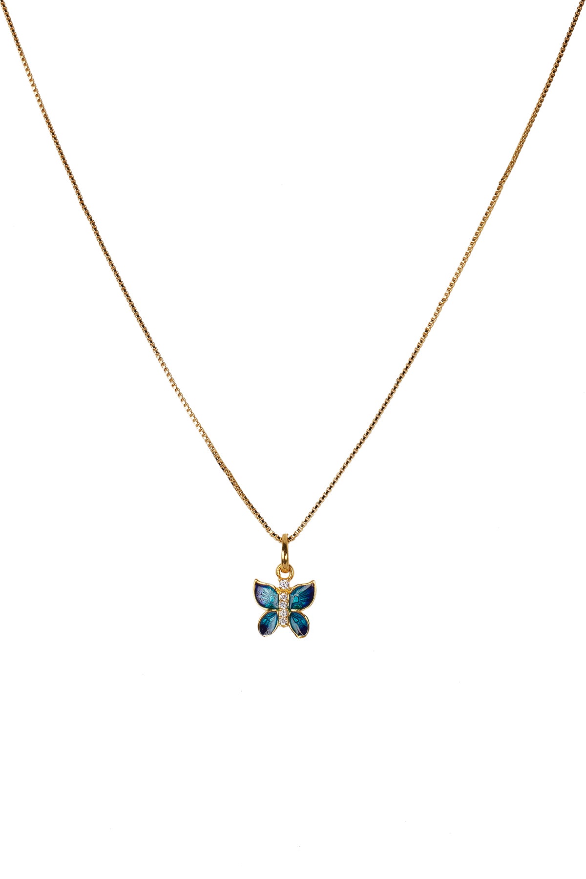 Blue Butterfly Necklace Set