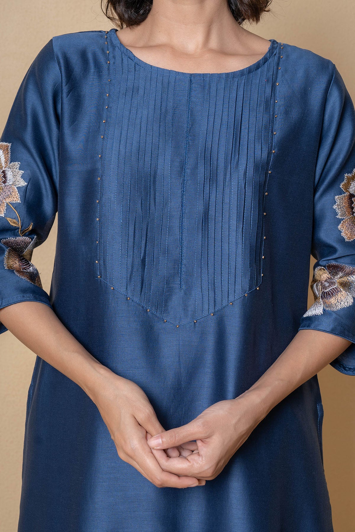 Blue Chanderi Kurta And Pants