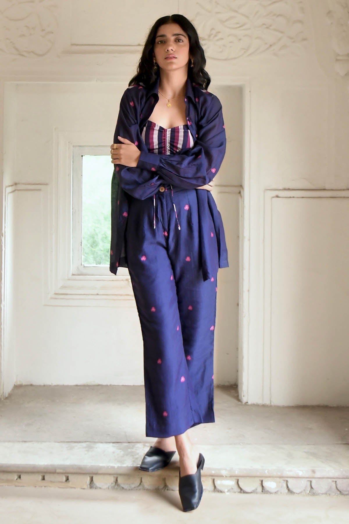 Blue Chanderi Silk Co-ord Set