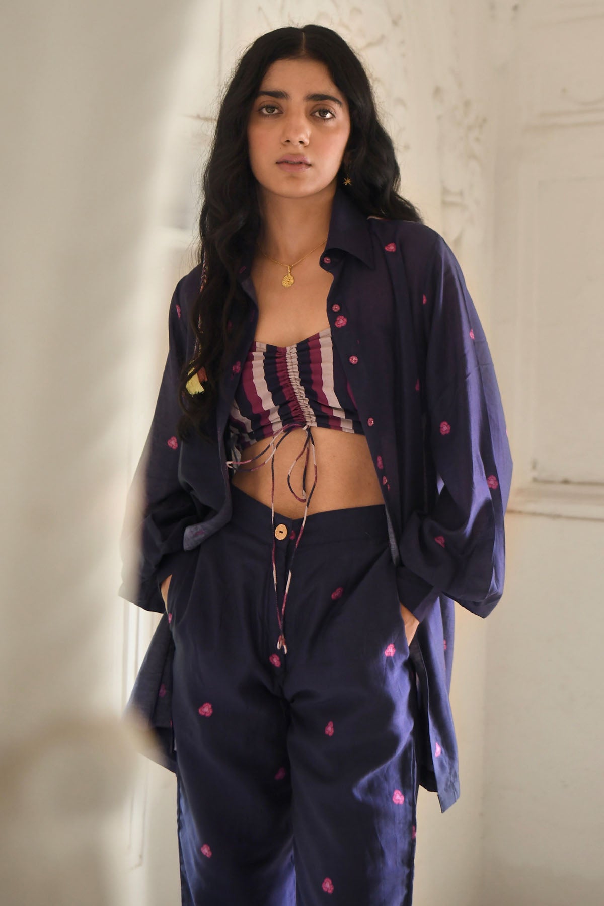 Blue Chanderi Silk Co-ord Set