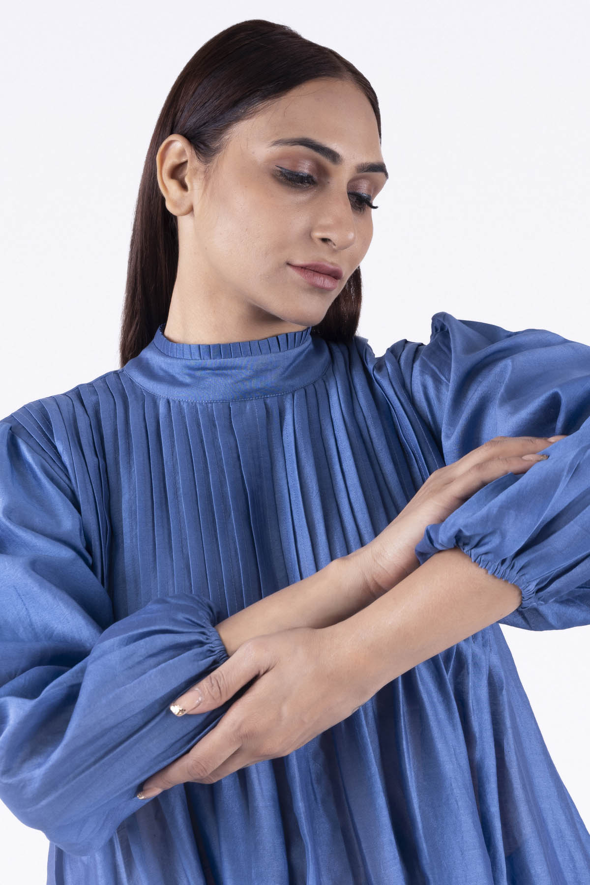 Blue Chanderi Silk Kurta & Pants