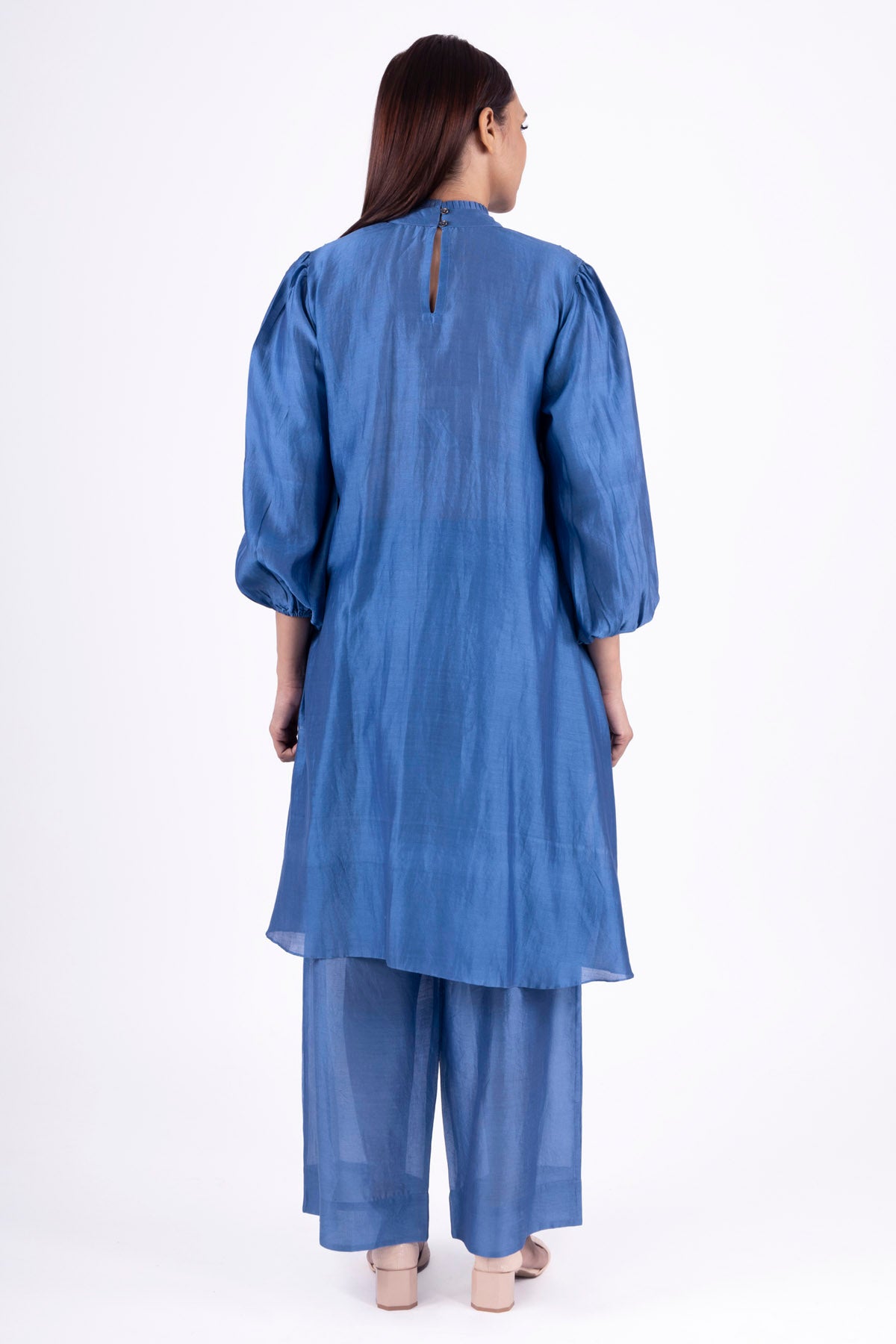 Blue Chanderi Silk Kurta & Pants