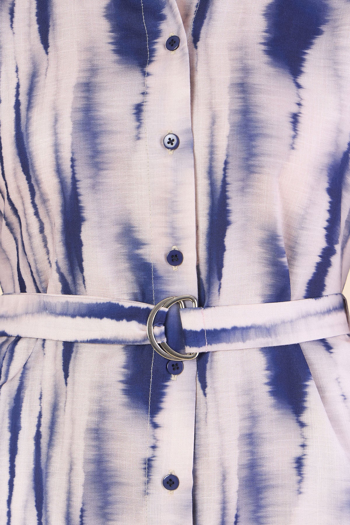 Blue Collar Neck Midi Dress