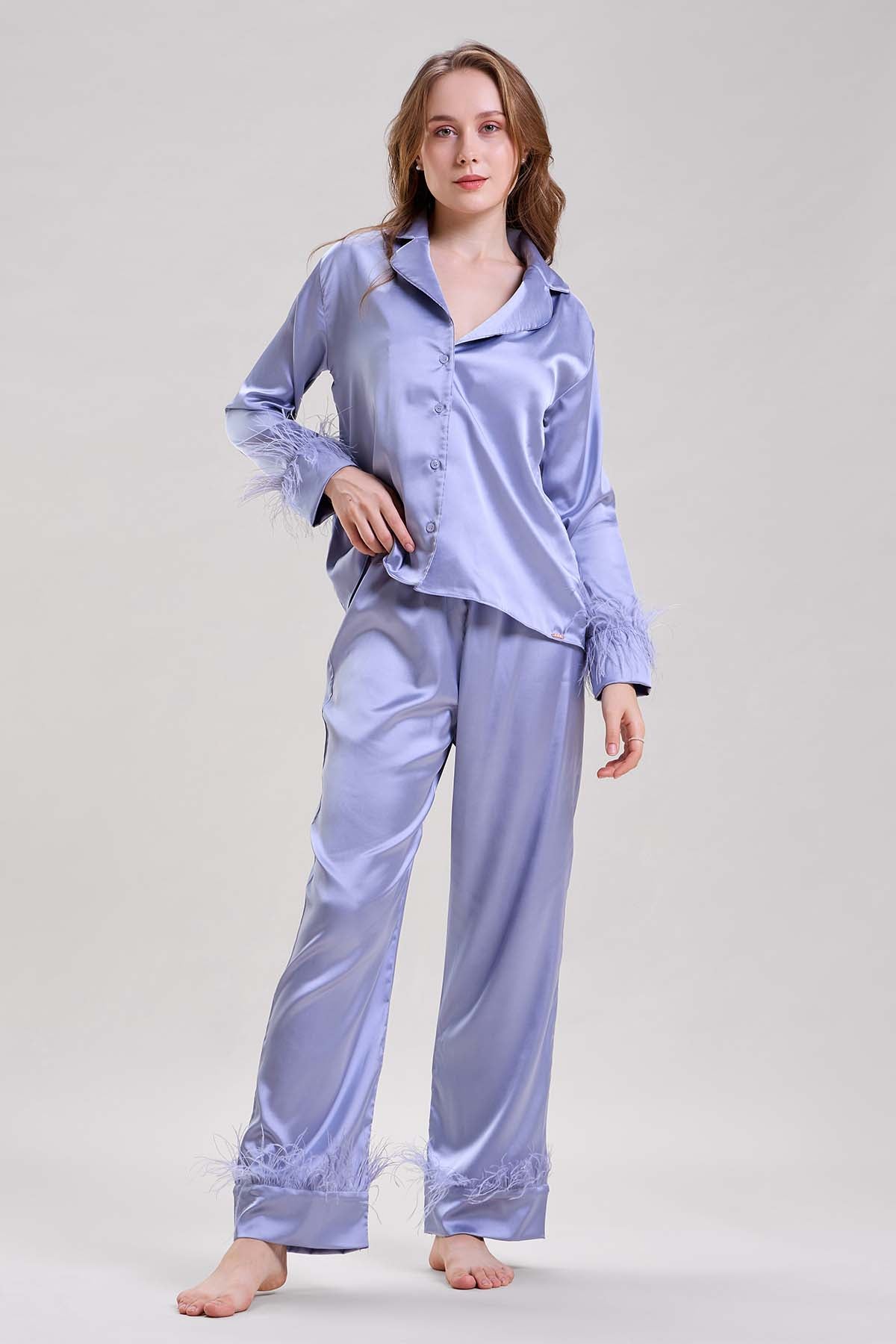 Buy Blue Collar Shirt & Pyjama by Mysthelle for women online at ScrollnShops