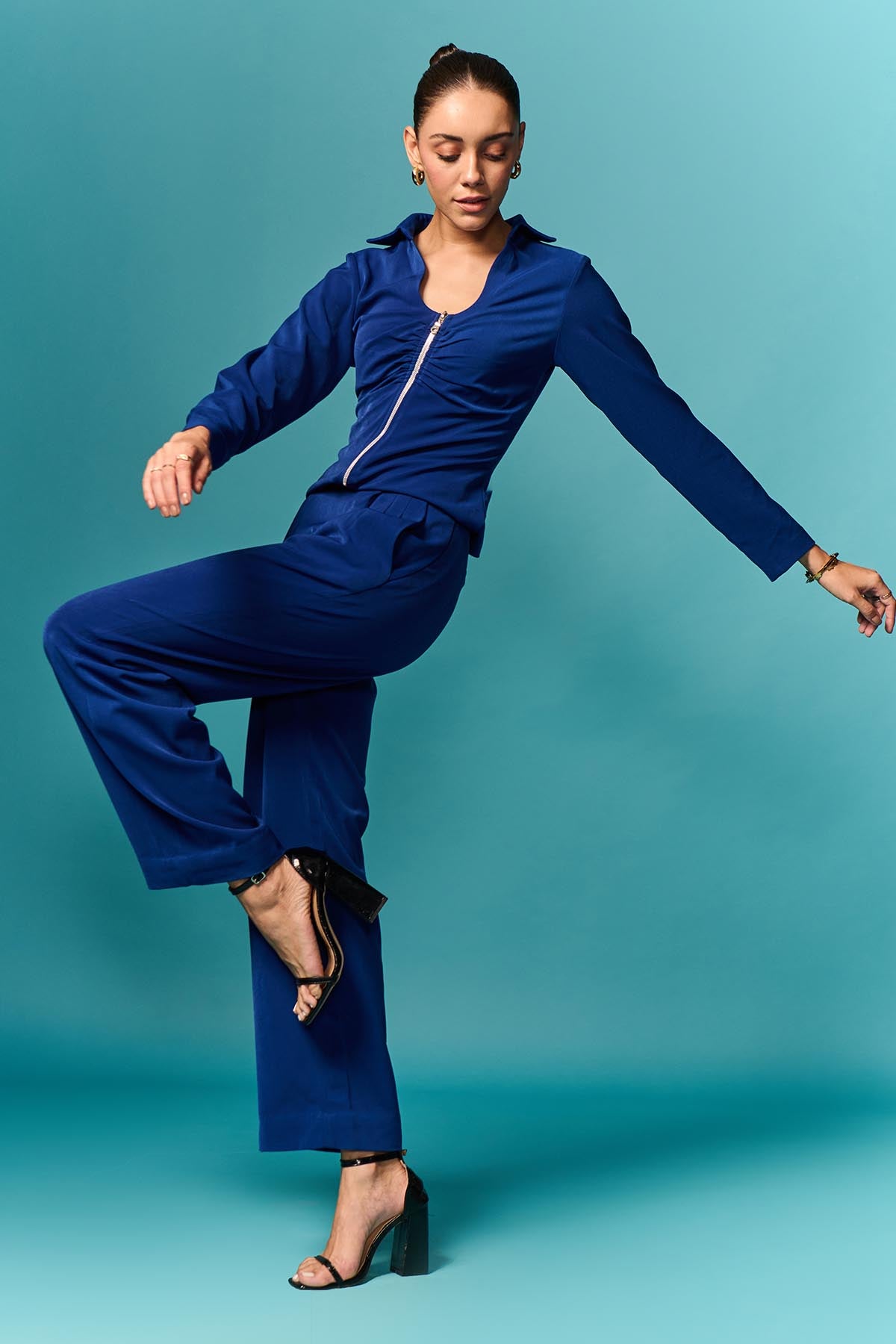 Blue Collar Top & Straight Pants