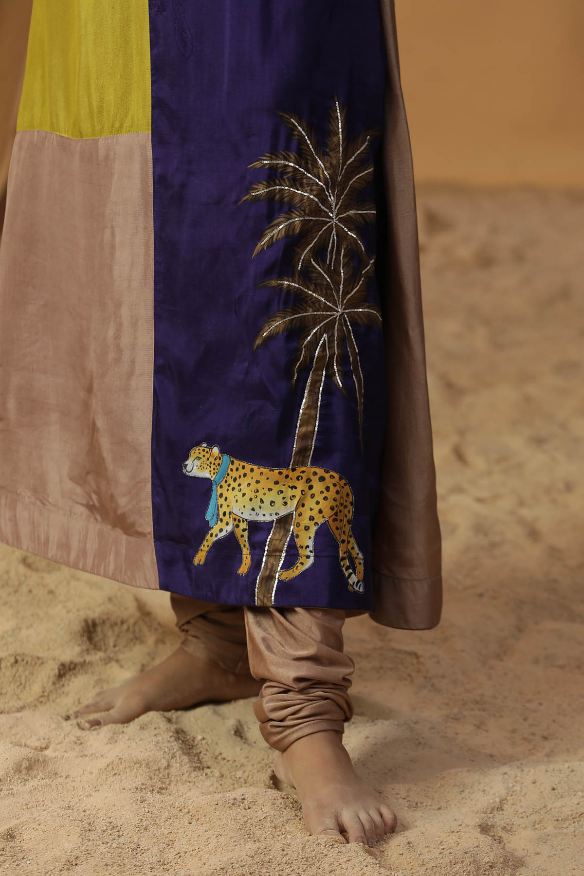 Blue Colorblock Print Kurta Set