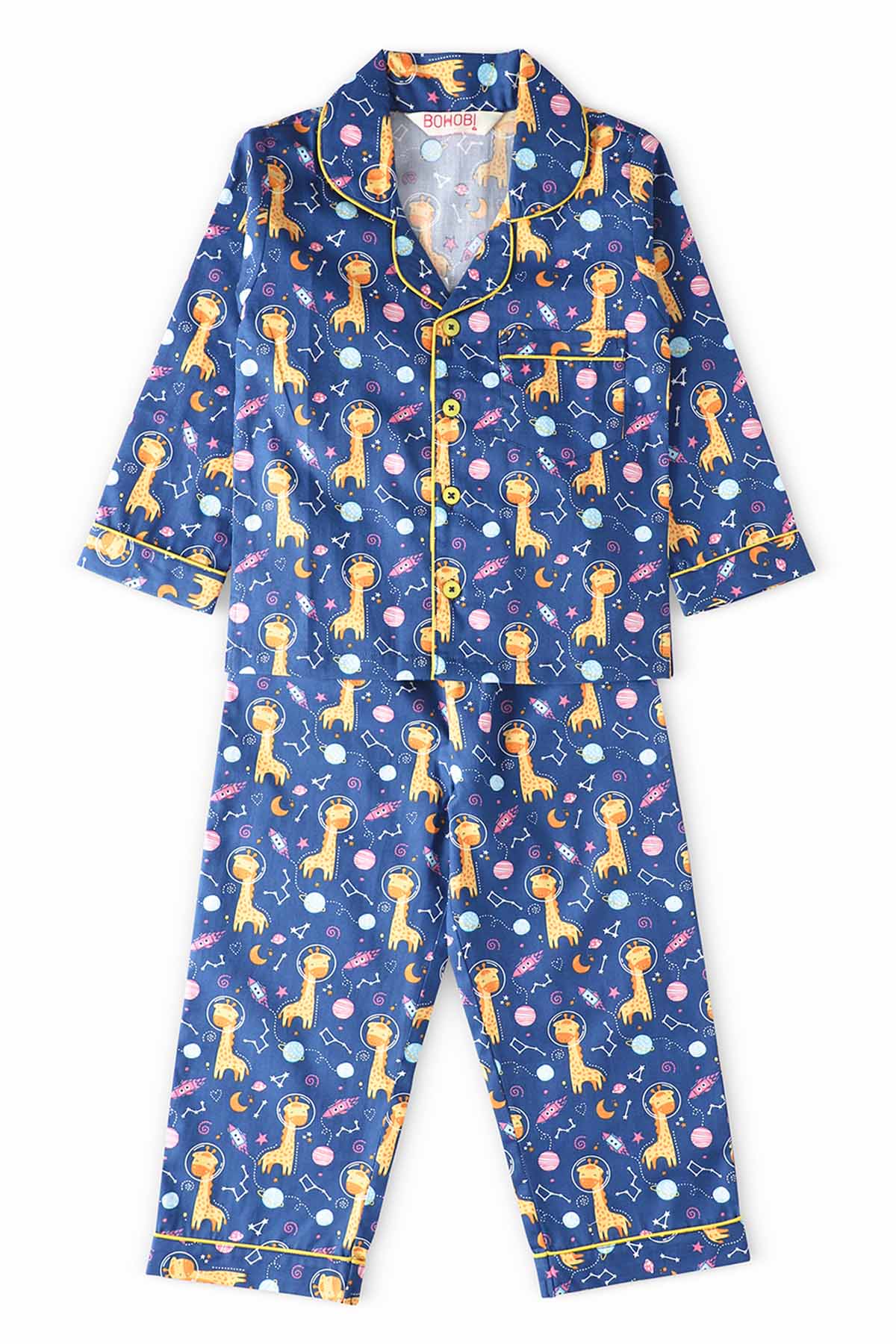 Buy Blue Cotton Printed Sleepwear Online