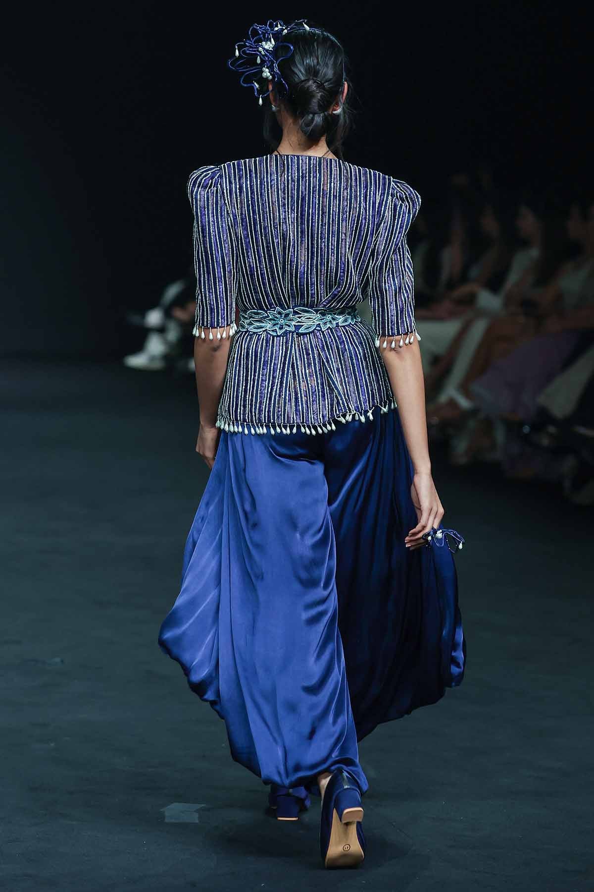 Blue Cowl Jumpsuit & Jacket