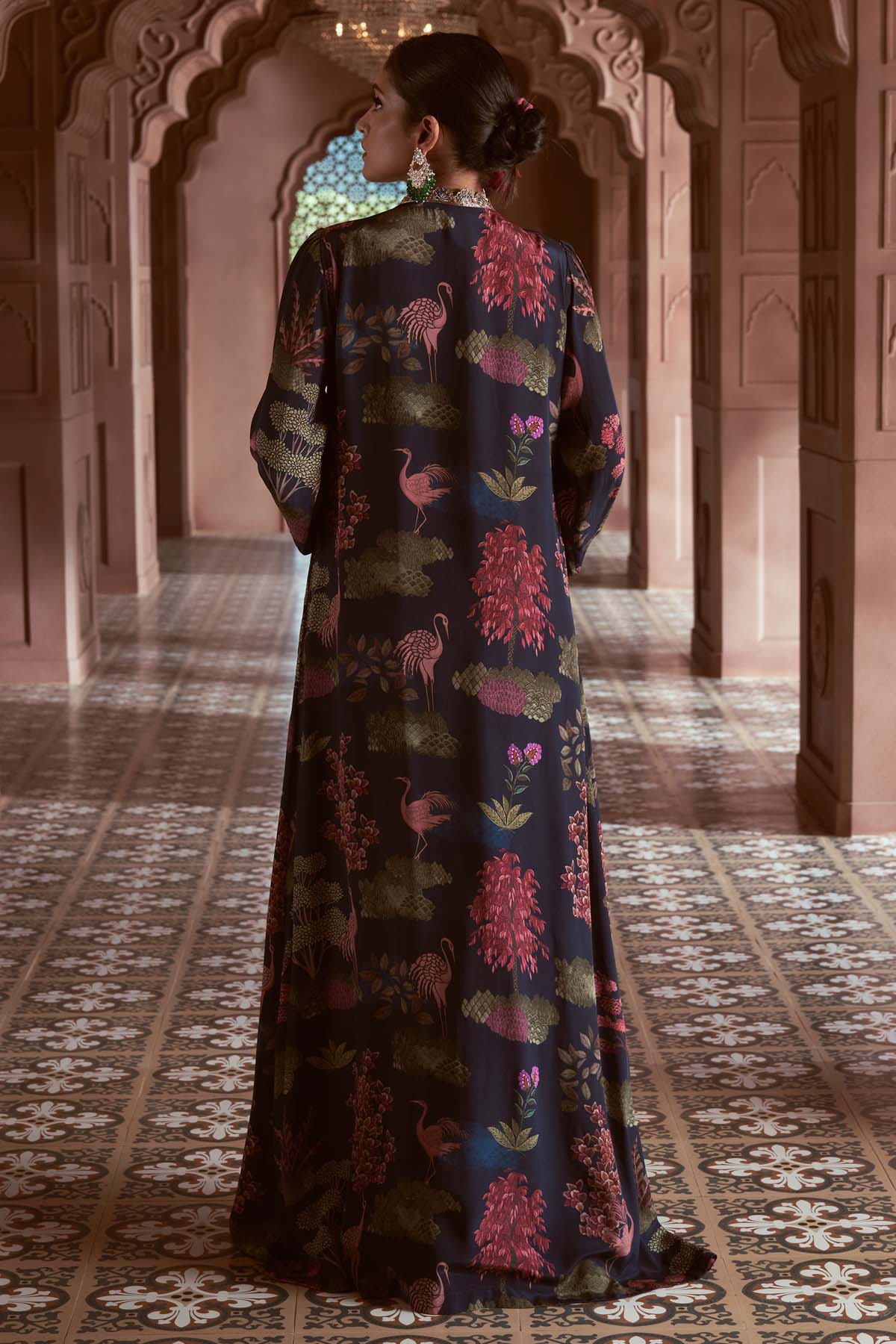 Blue Crepe Lehenga & Jacket Set