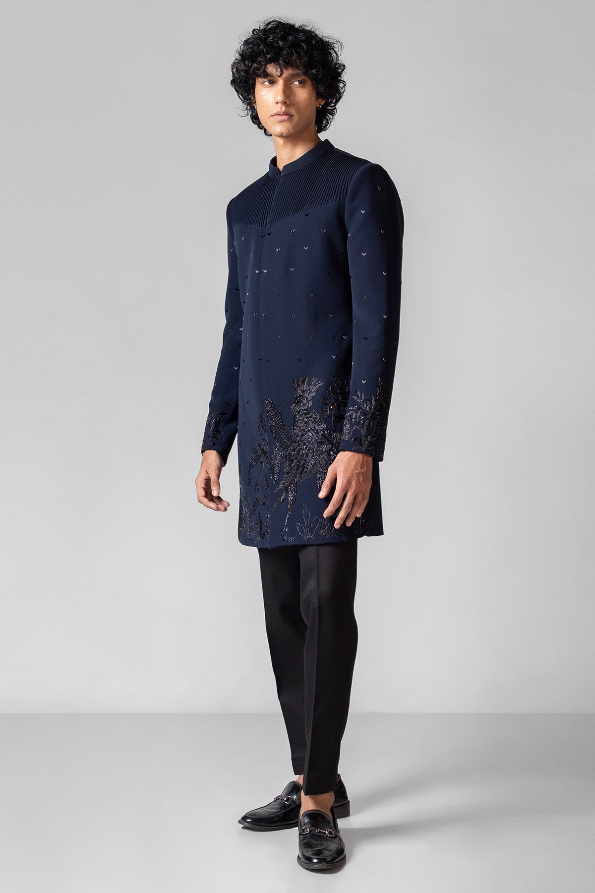 Buy Blue Cutdana & Dabka Achkan Set for men by Paarsh Atelier online available at scrollnshops