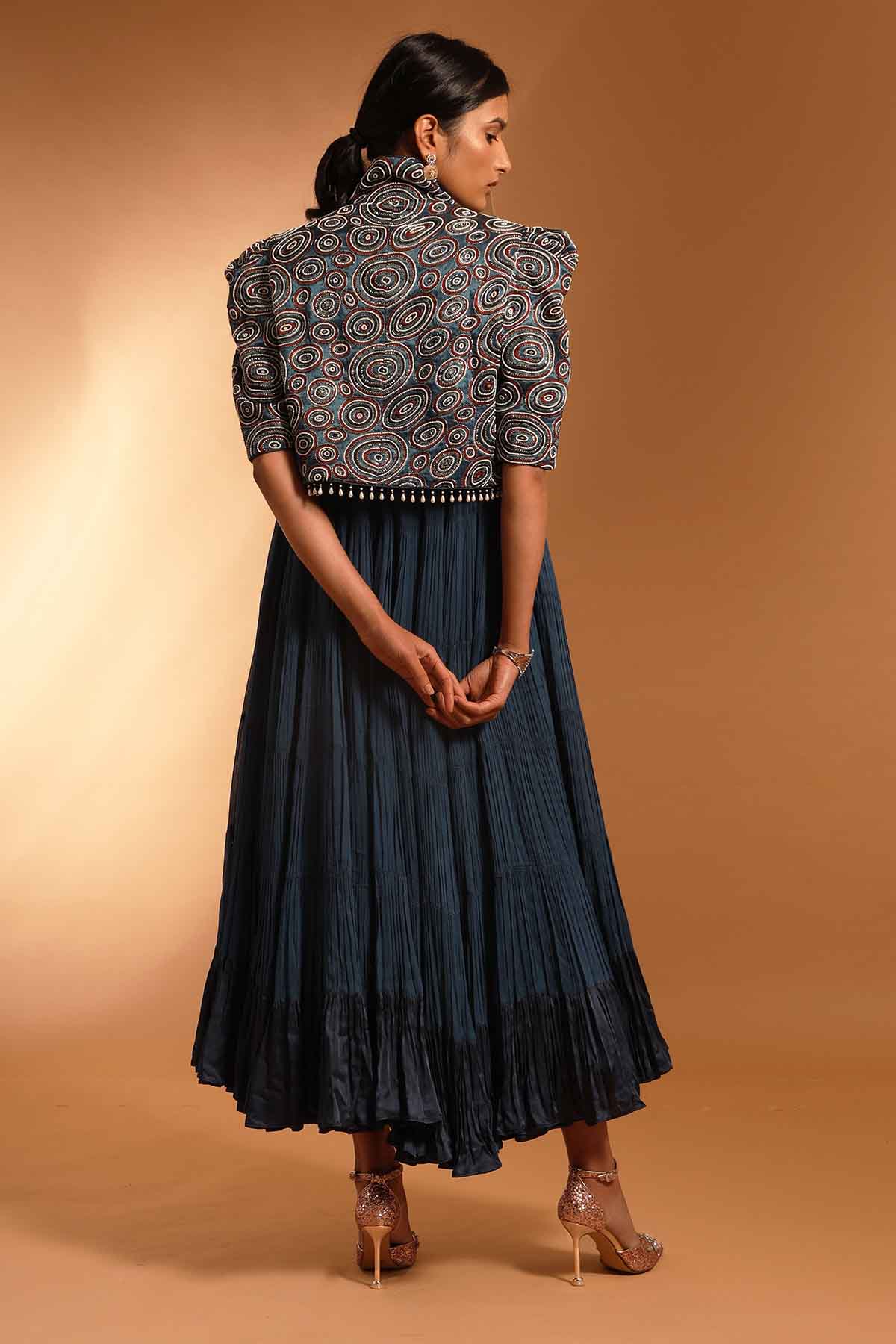 Blue Cutdana Embroidered Dress