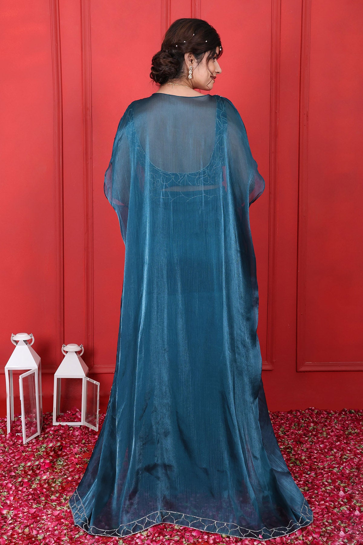 Blue Cutdana Indo-Western Set