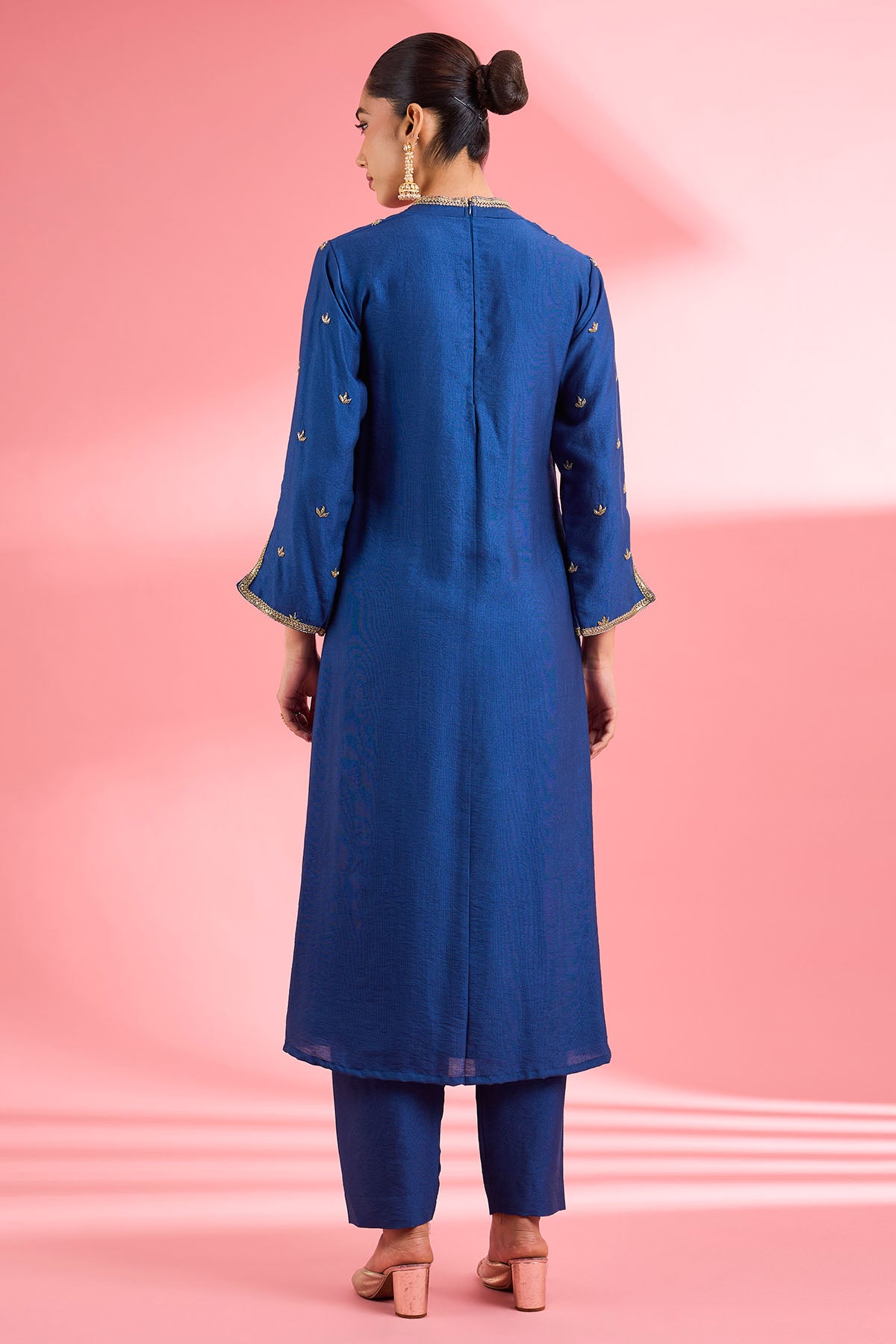 Blue Cutdana Motifs Kurta Set