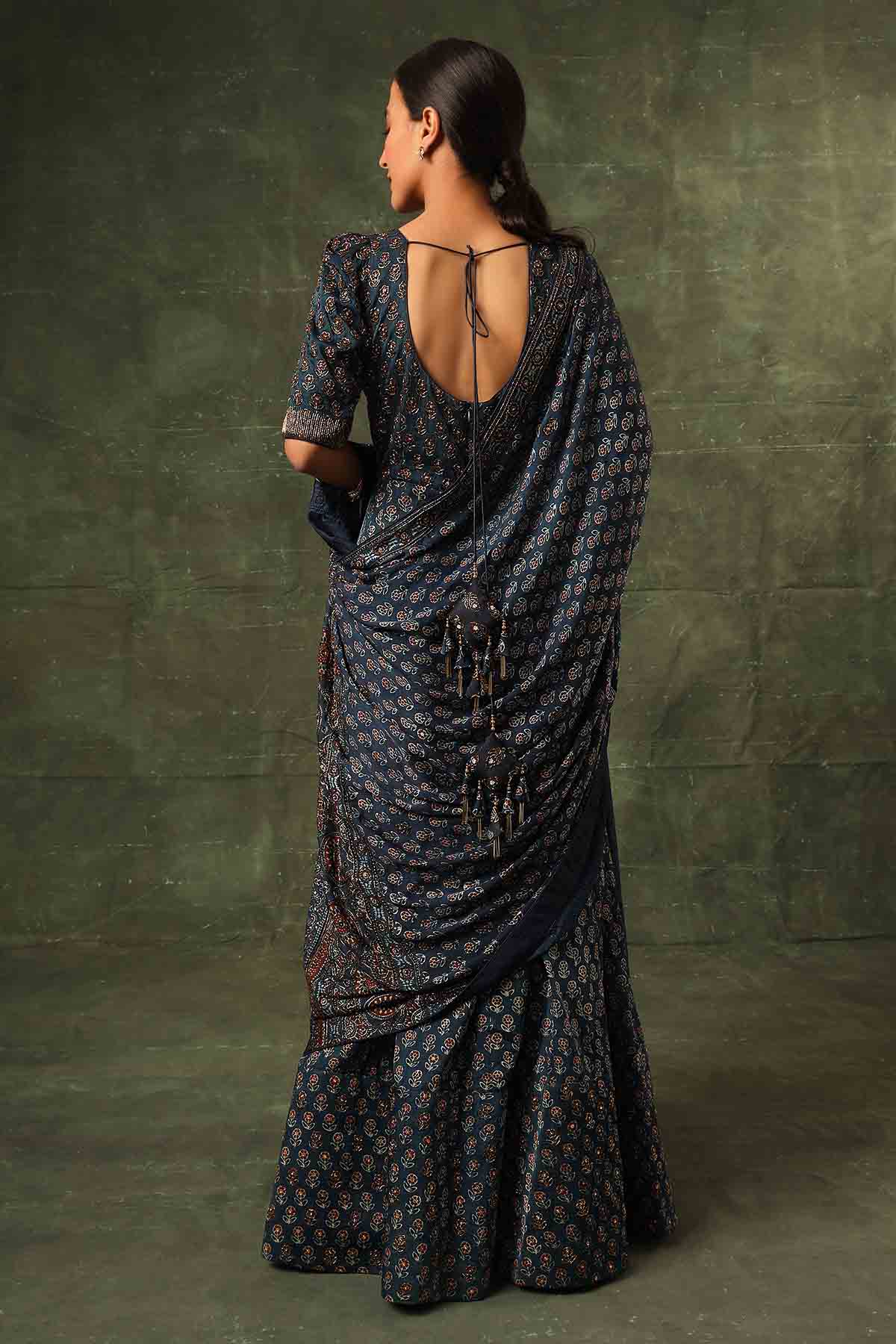 Blue Cutdana Work Anarkali Set