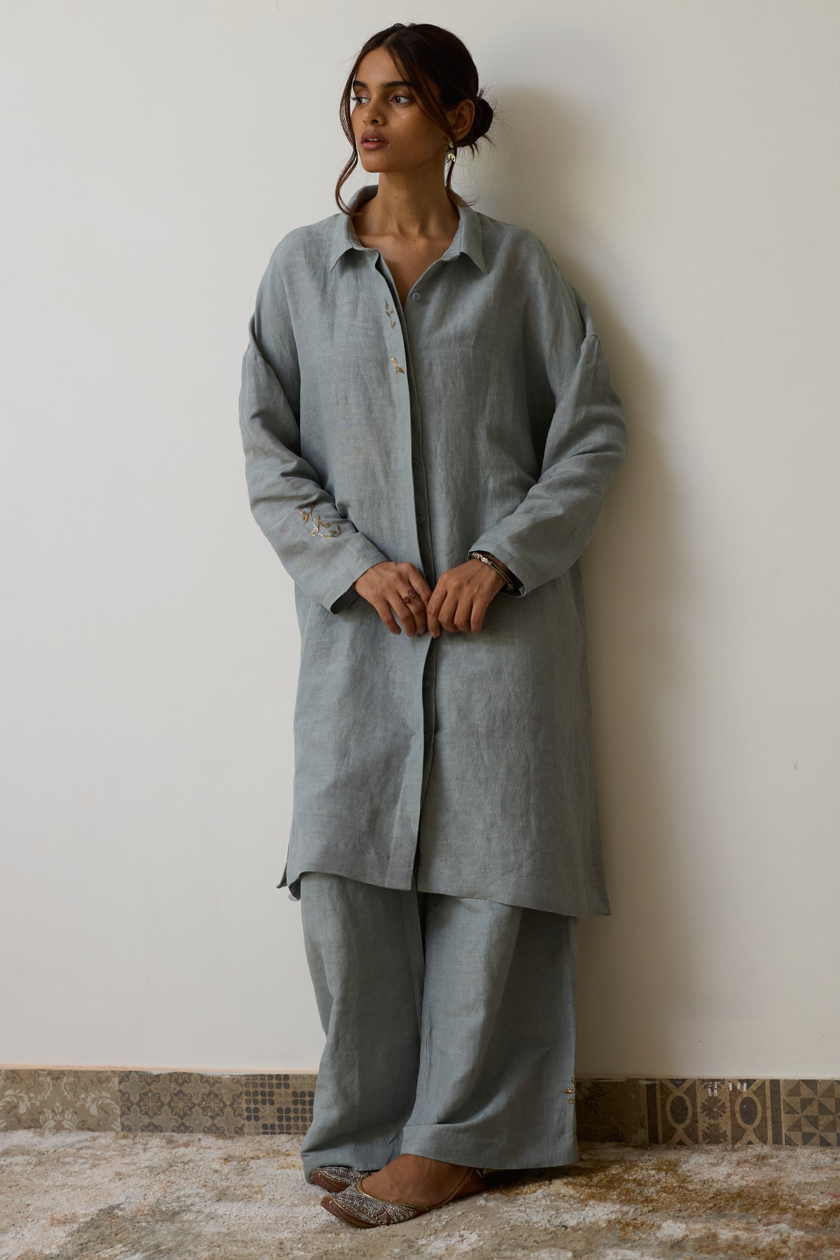 Buy Blue Dabka Embroidery Kurta Set for women by Rhua India online available at scrollnshops