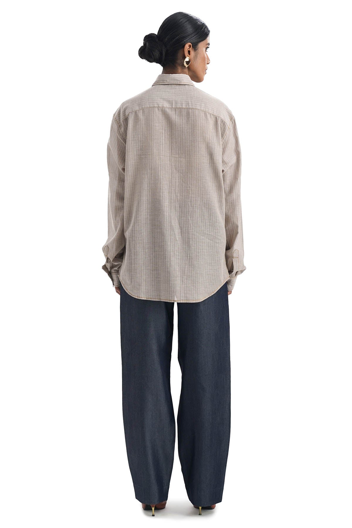 Blue Denim Straight Fit Pants