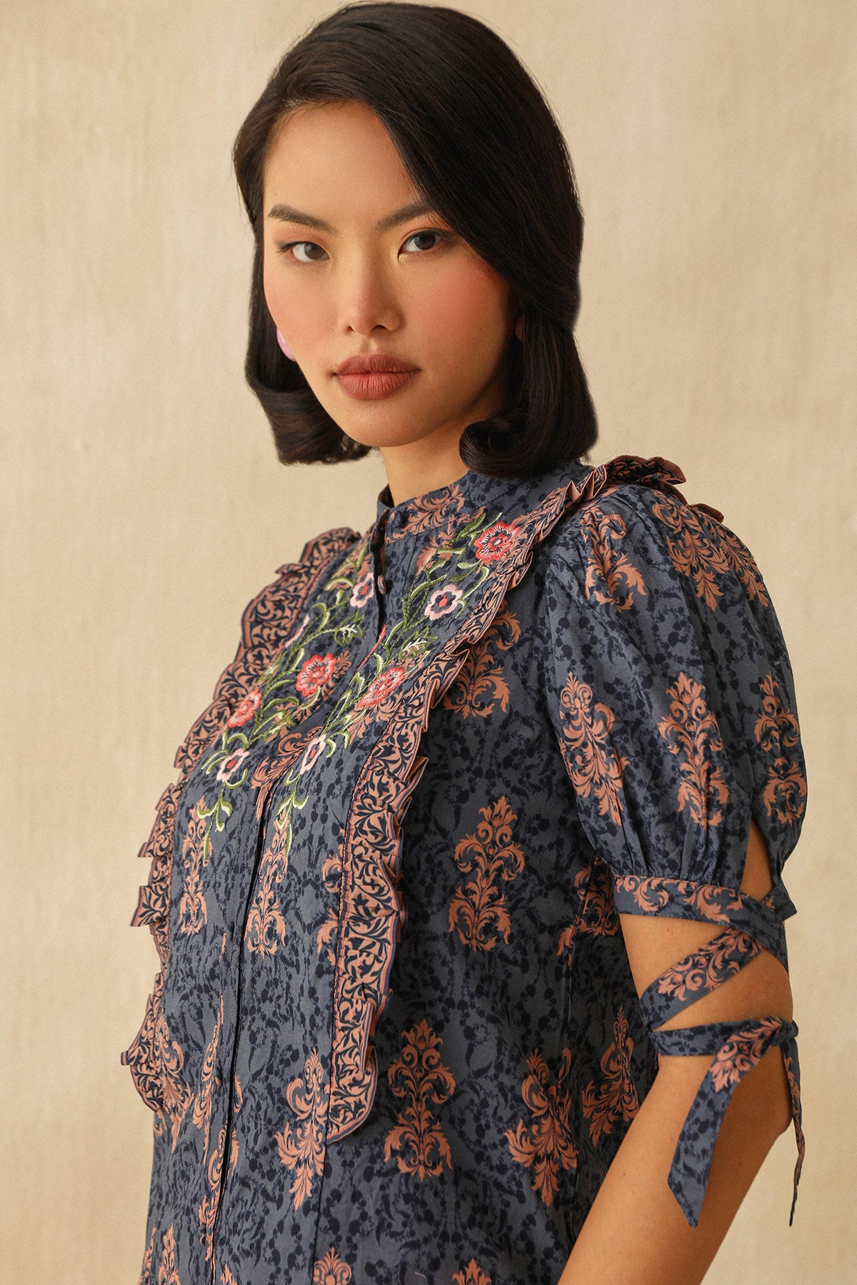 Blue Digital Ethnic Print Shirt
