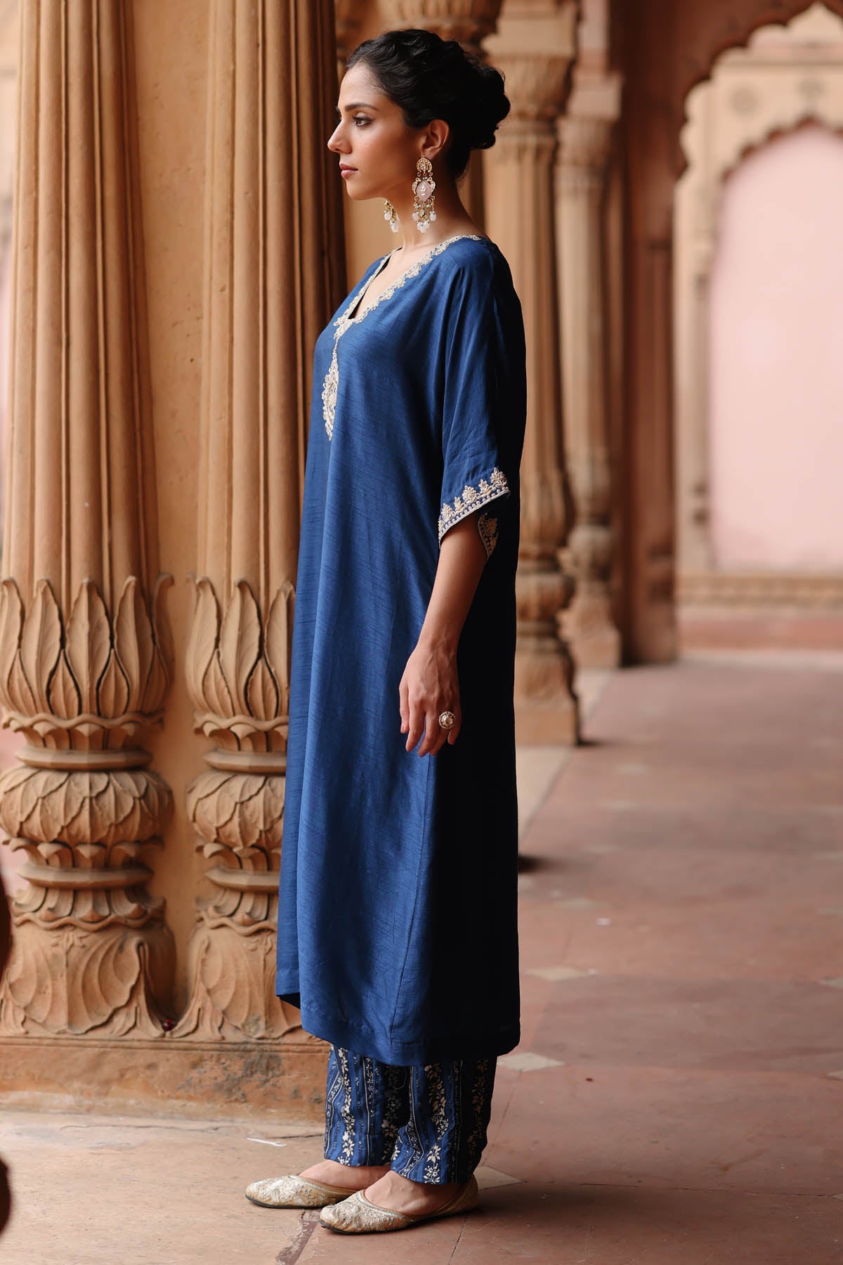 Blue Dori Embroidery Kurta Set
