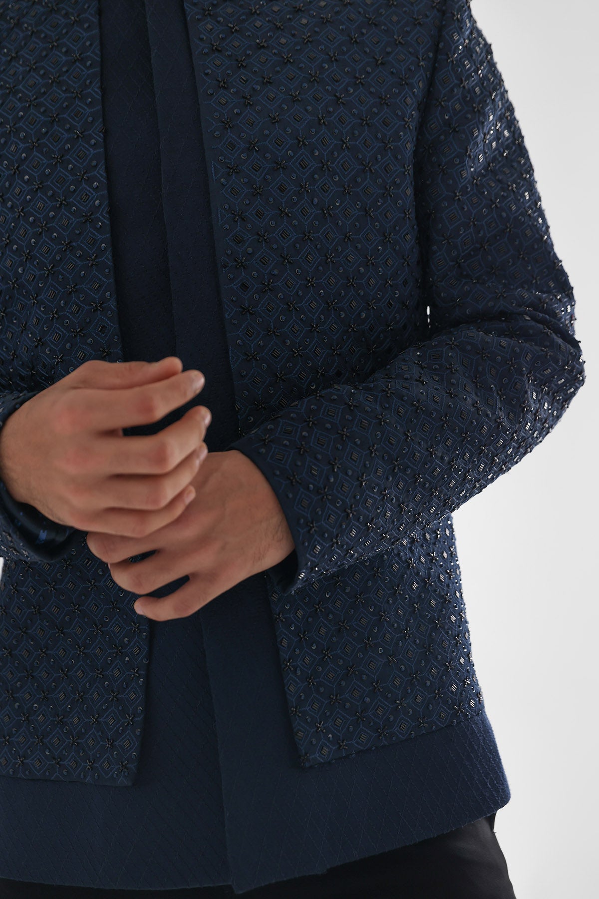Blue Double Paneled Tuxedo Set