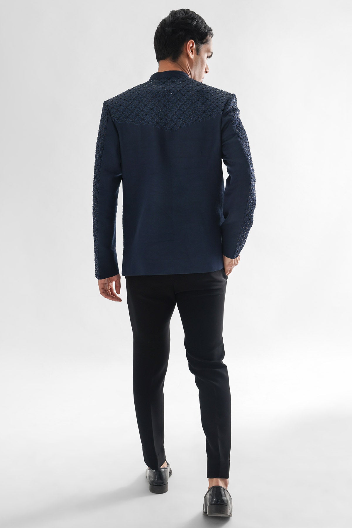Blue Double Paneled Tuxedo Set