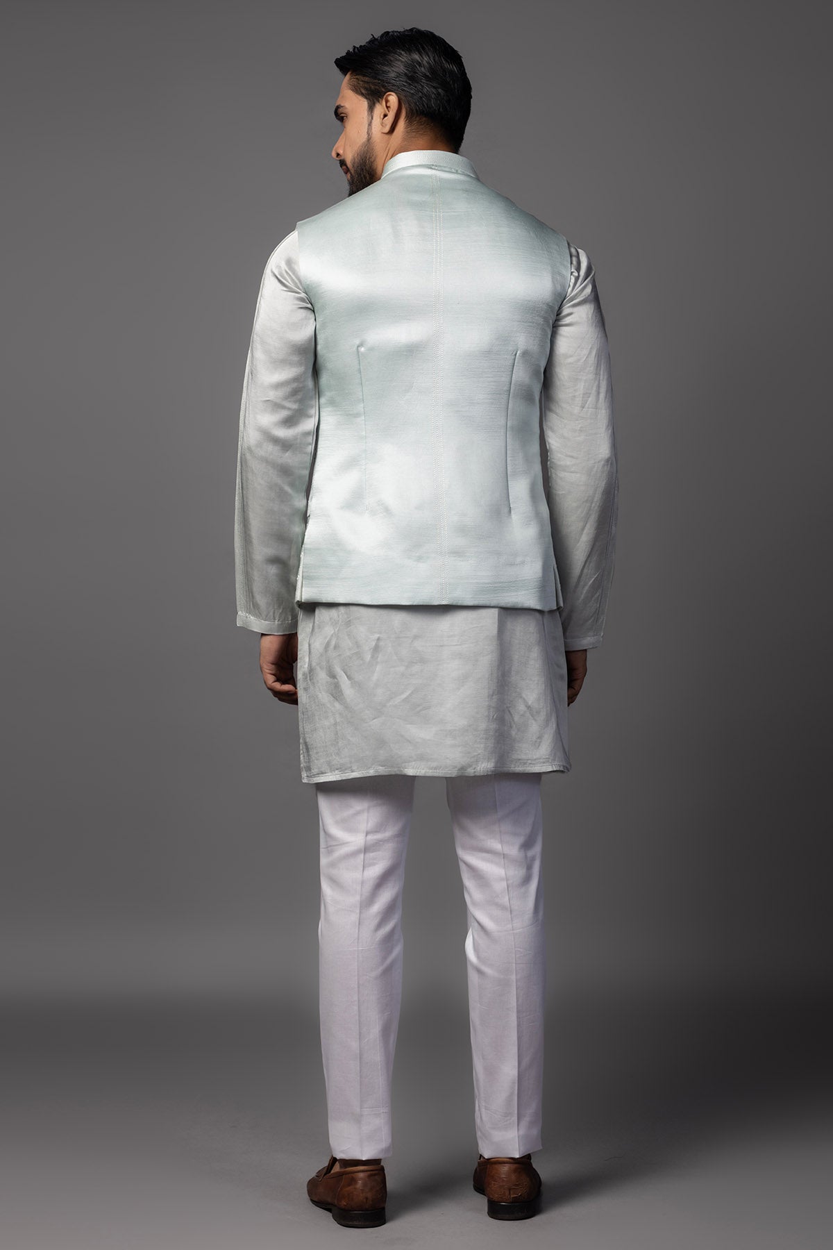 Blue Double Panelled Kurta Set