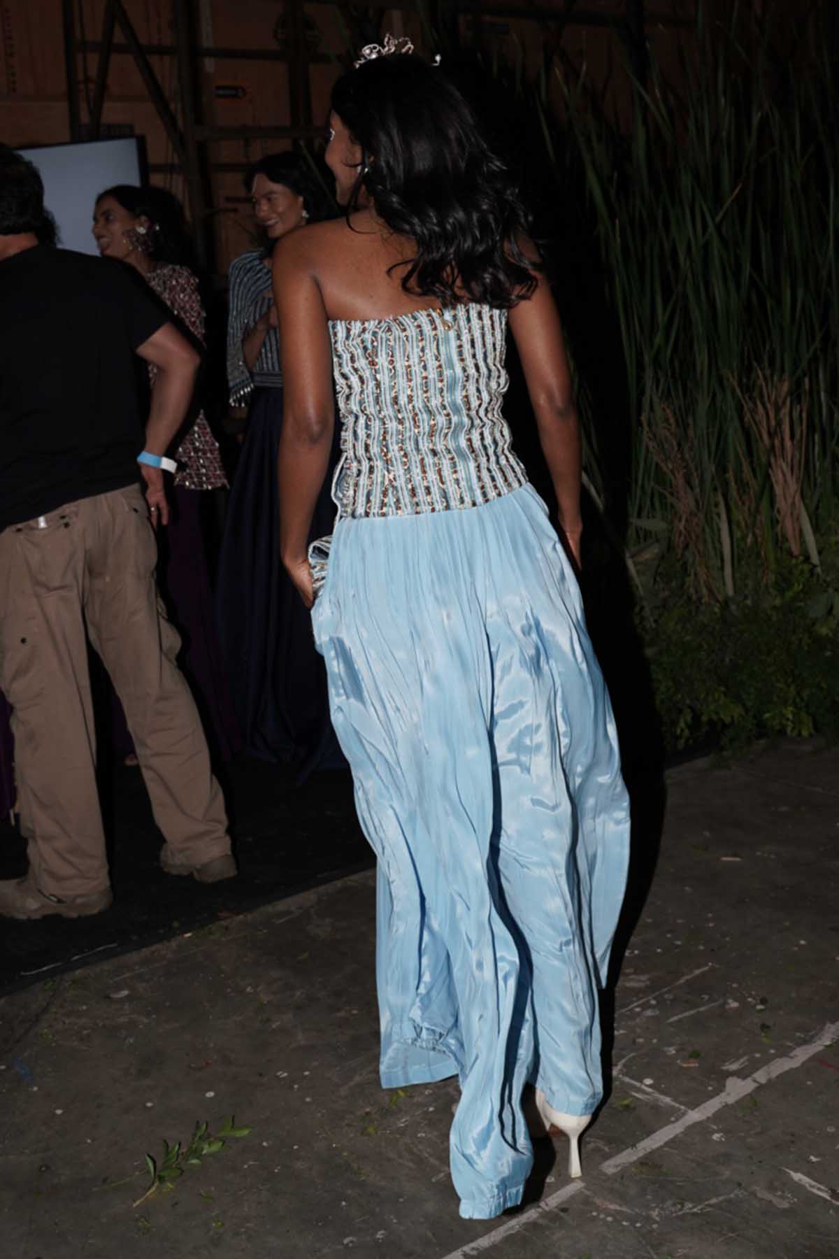 Blue Embellished Corset & Pants