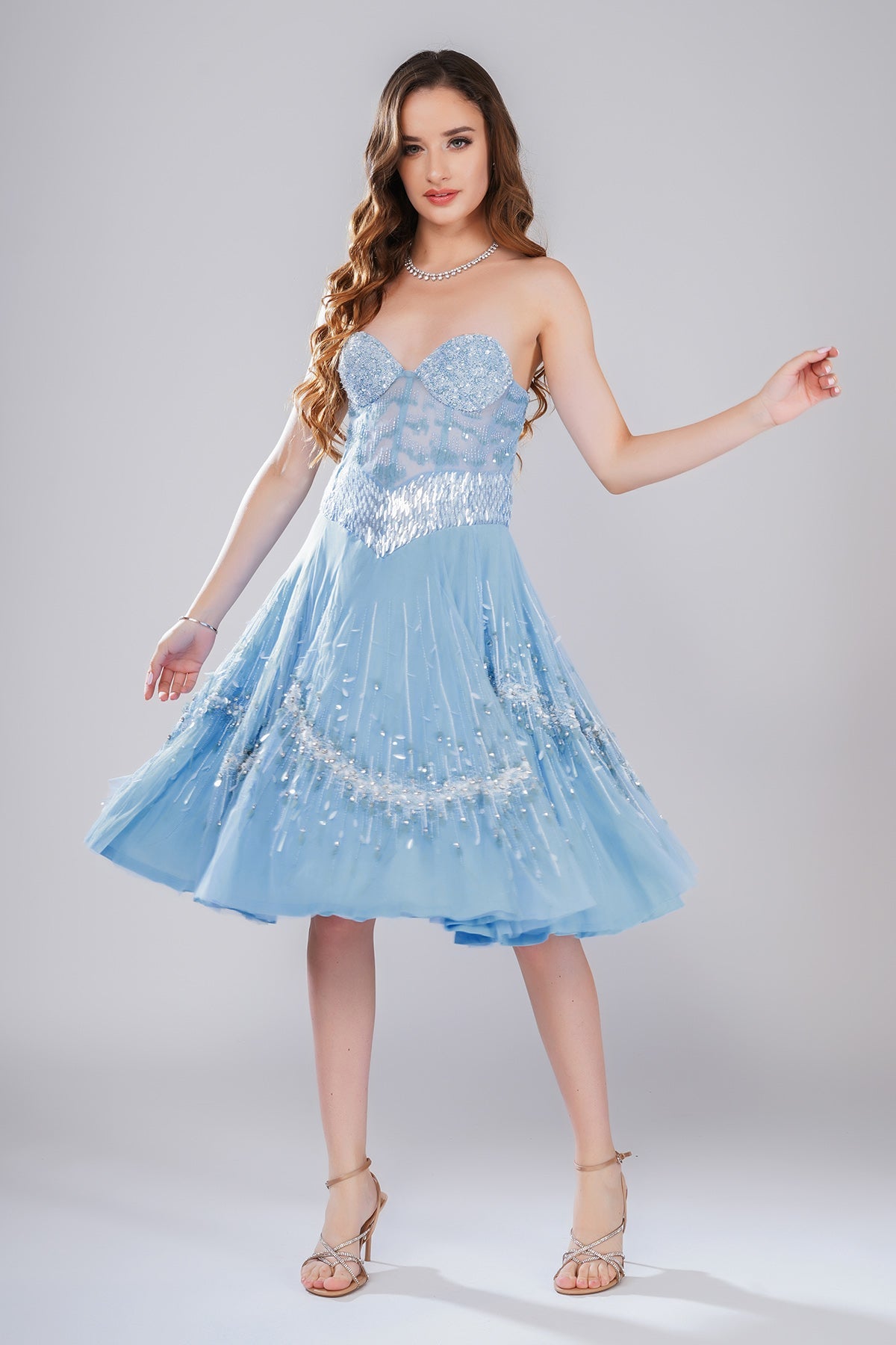 Buy Blue Embellished Midi Dress by Smita Shrinivas for women online at ScrollnShops