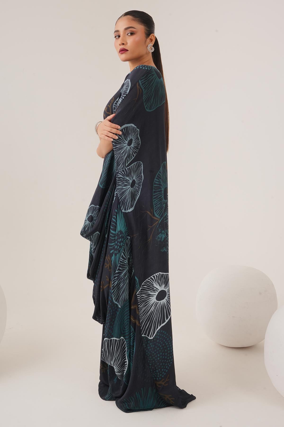 Blue Embellished Neck Dress