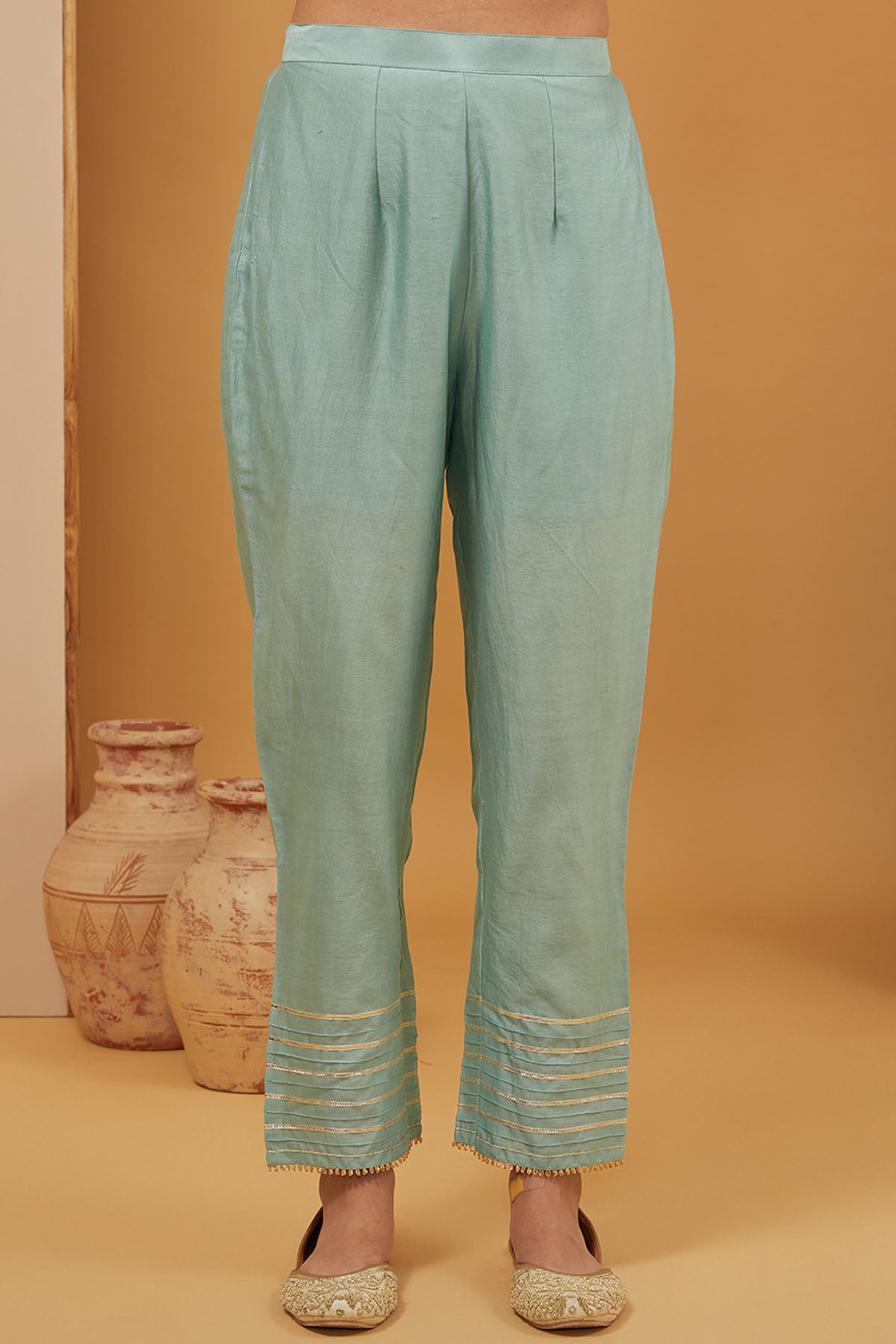 Blue Embroidered Flare Kurta Set