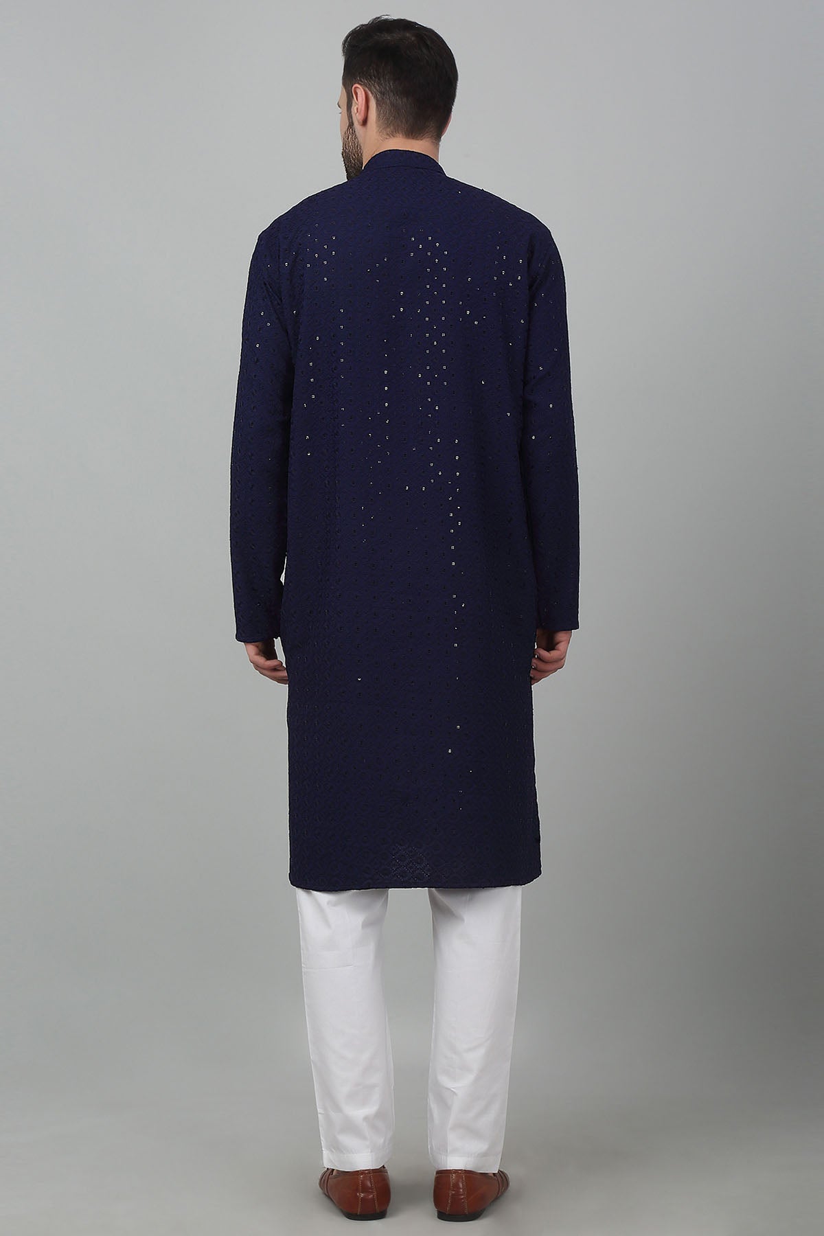 Embroidered Blue Kurta & Pants