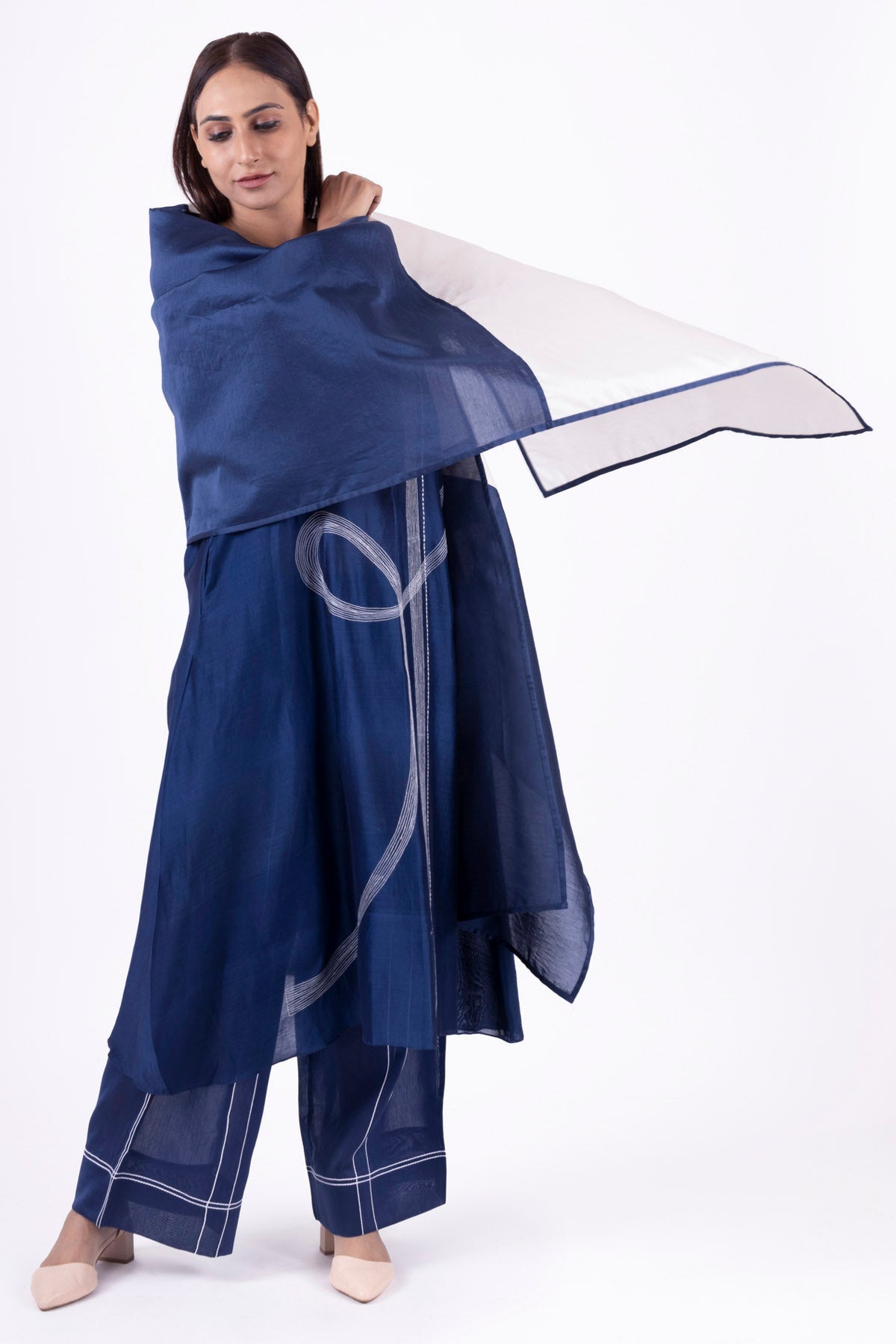 Pantone Blue Flared Kurta Set