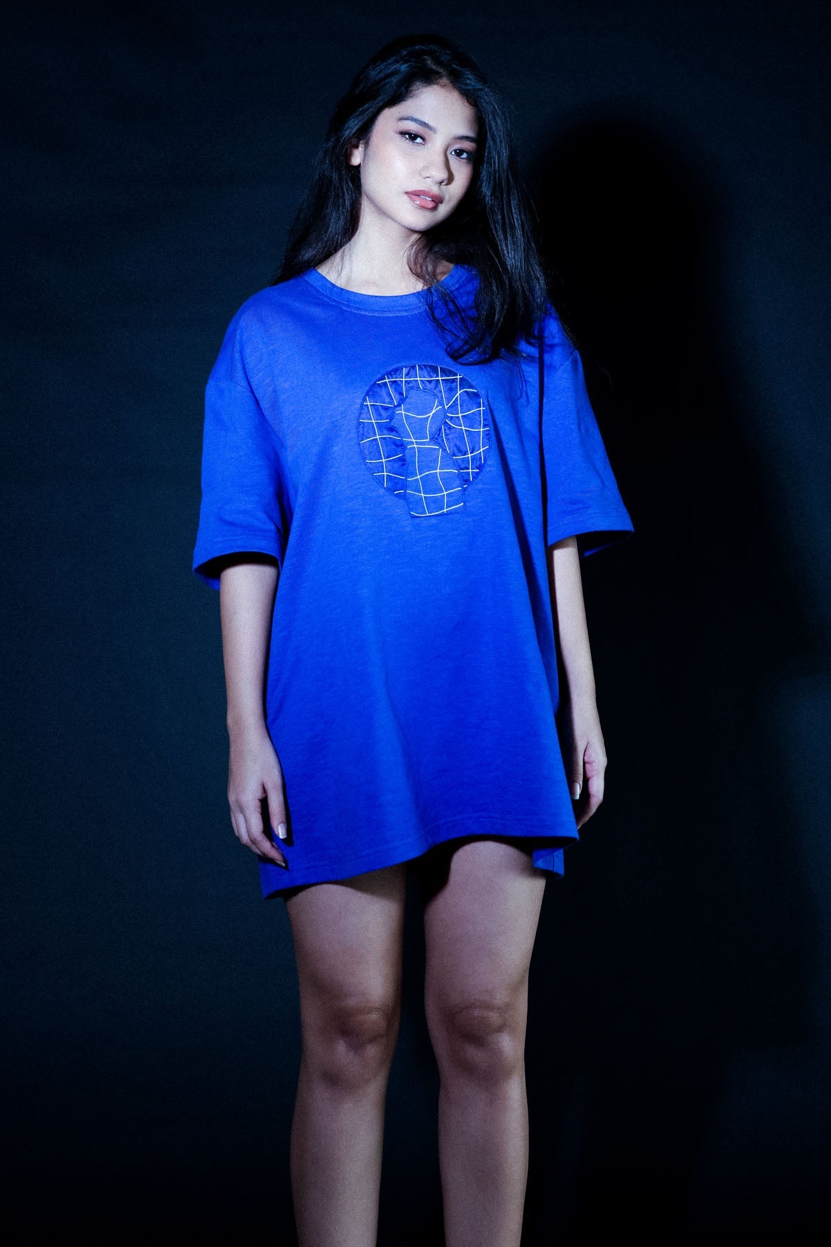 Buy Arya Giri Blue Embroidered Moon T-Shirt