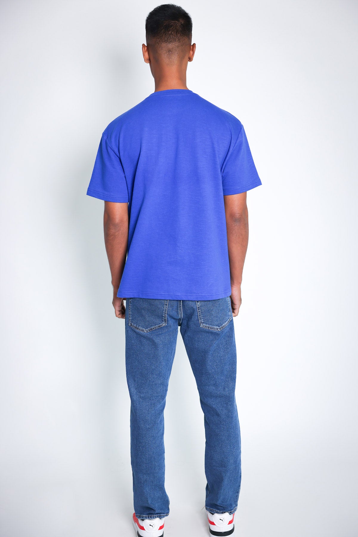 Blue Embroidered Pocket T-Shirt