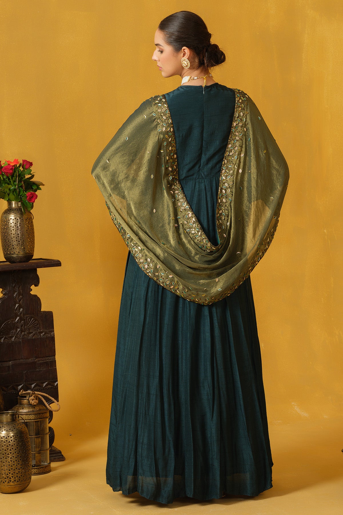 Blue Embroidered Sequins Dress