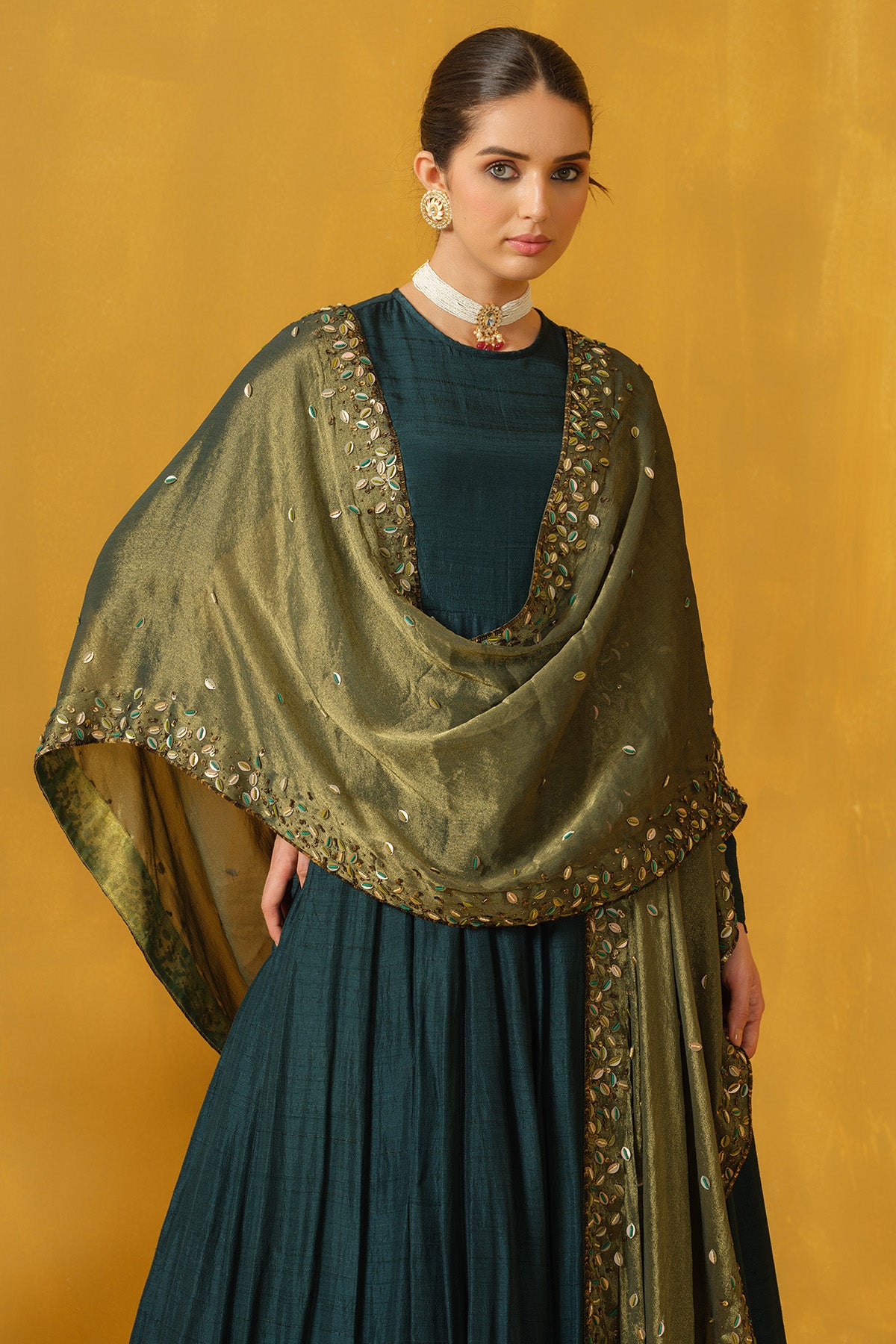 Blue Embroidered Sequins Dress