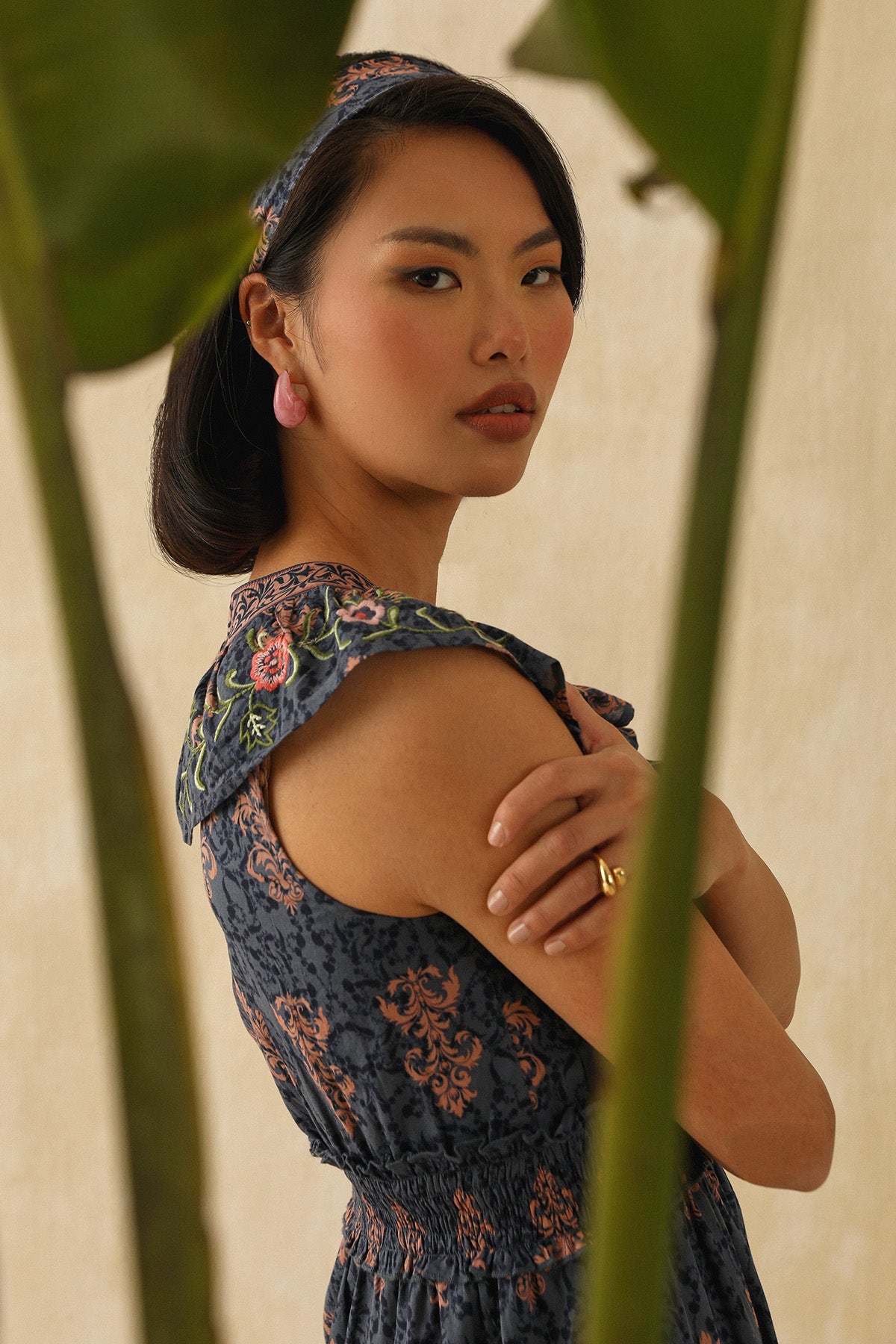 Blue Ethnic Printed Maxi Dress