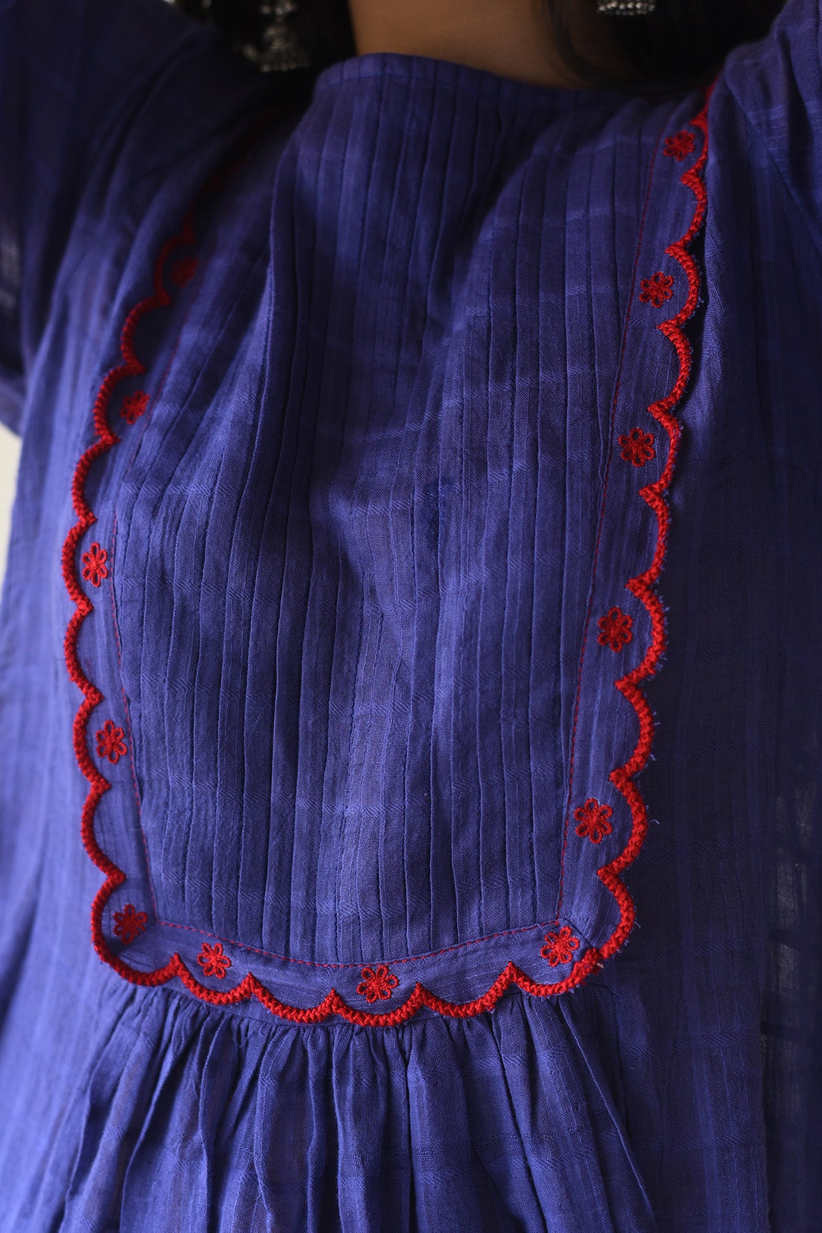 Blue Floral Cutwork Kurta Set