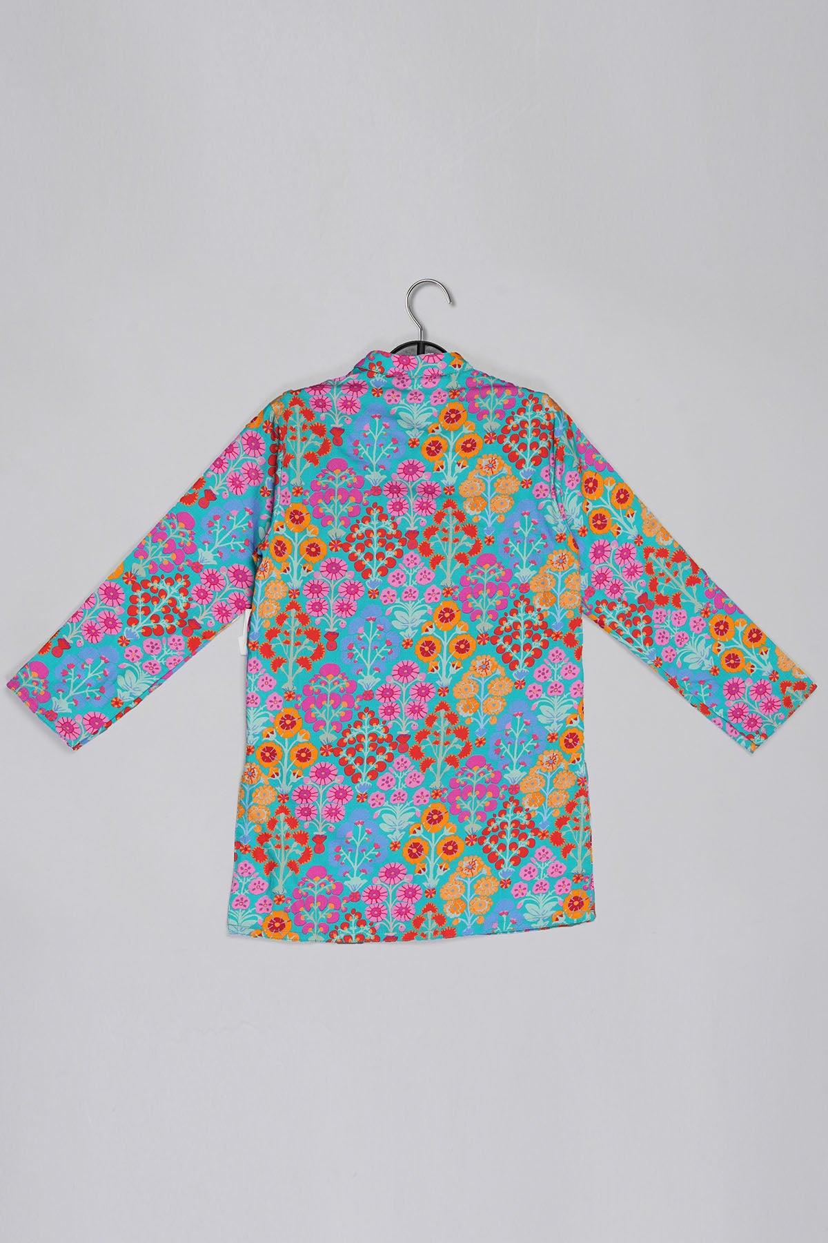 Blue Floral Print Kurta & Pants