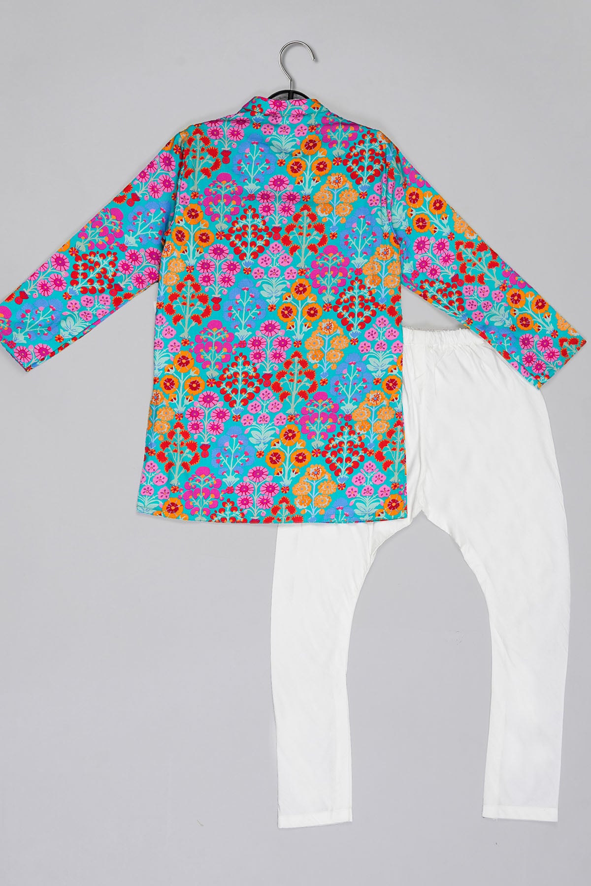 Blue Floral Print Kurta & Pants