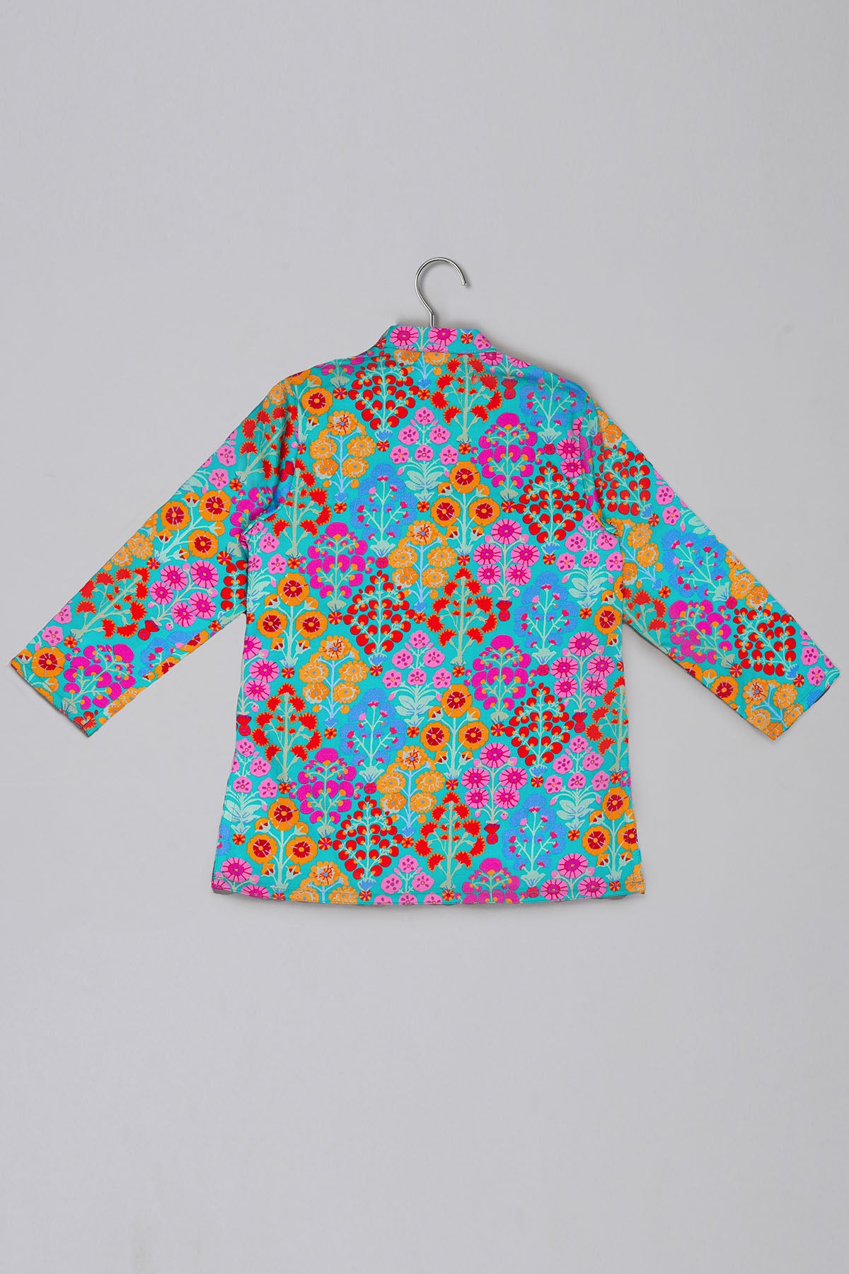 Blue Floral Printed Dhoti Set