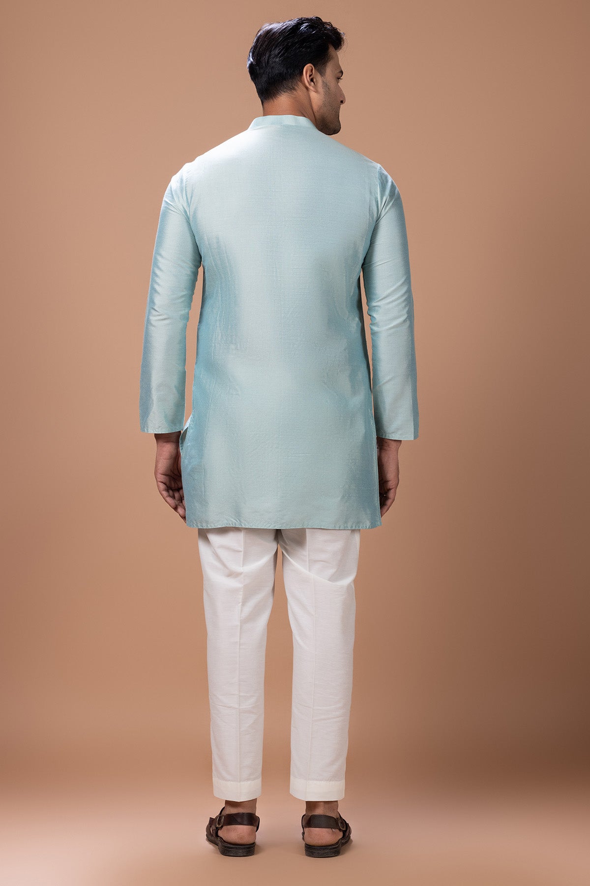 Blue Flower Pearls Kurta Set