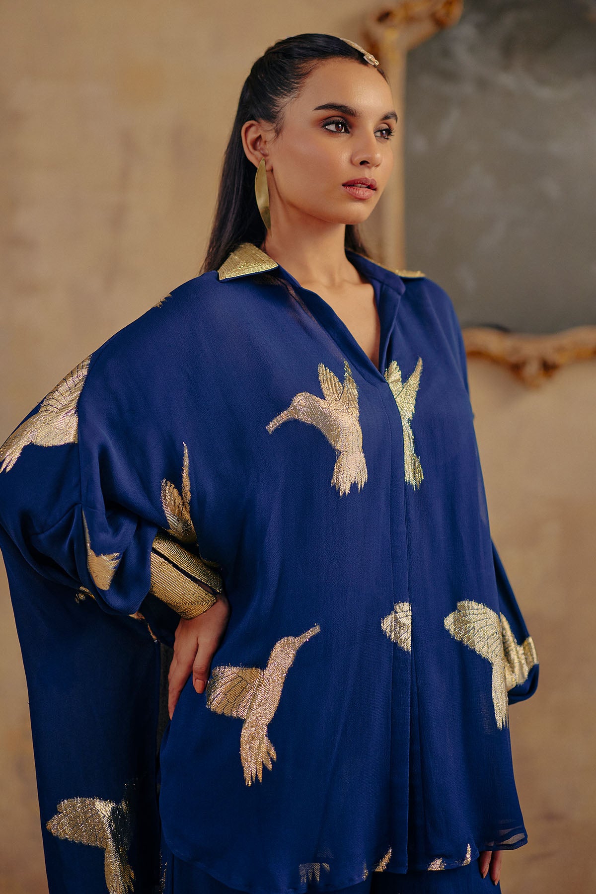 Blue Fluid Motifs Co-ord Set