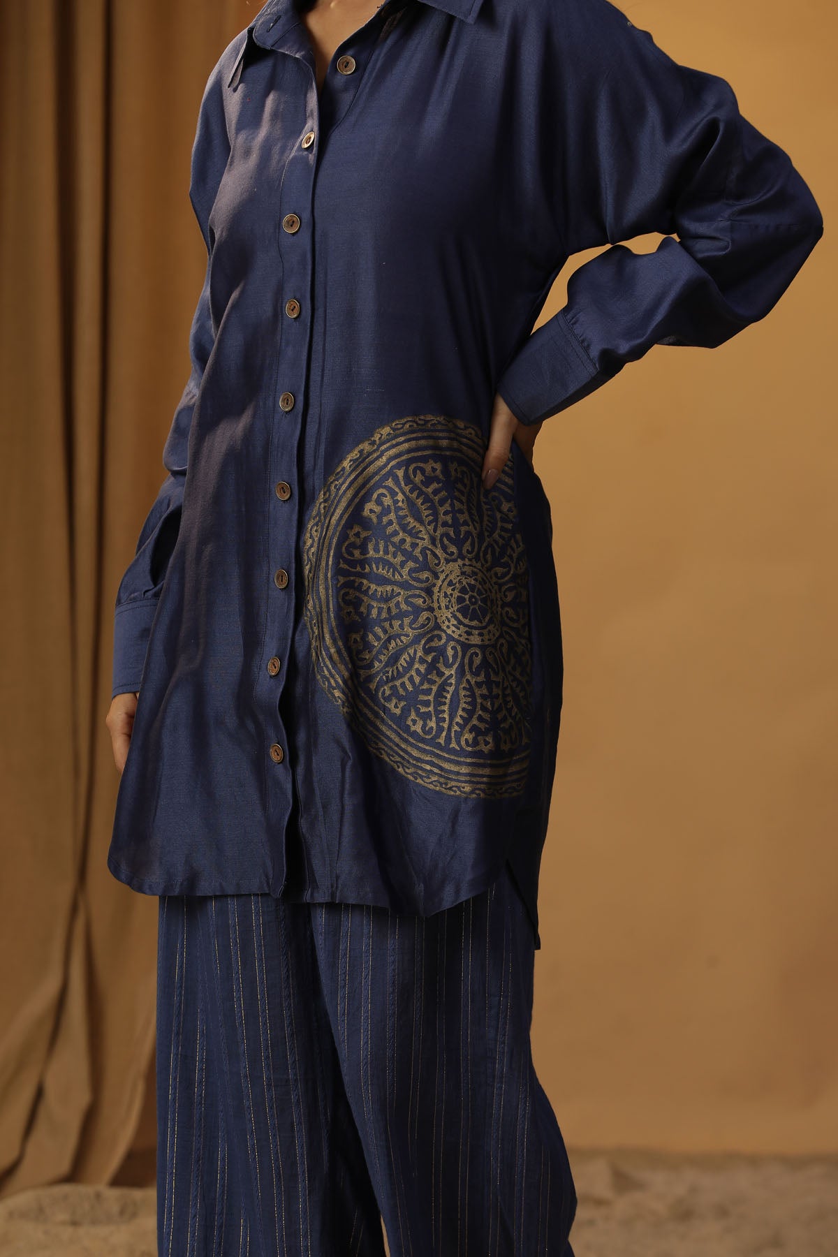 Blue Foil Painted Co-ord Set