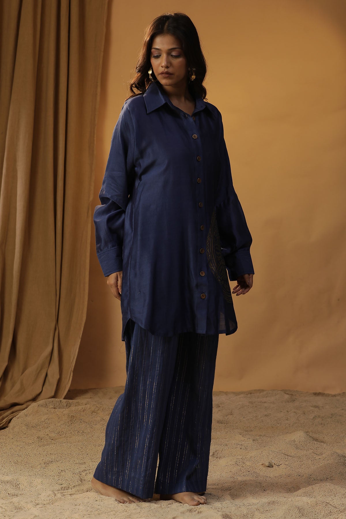 Blue Foil Painted Co-ord Set